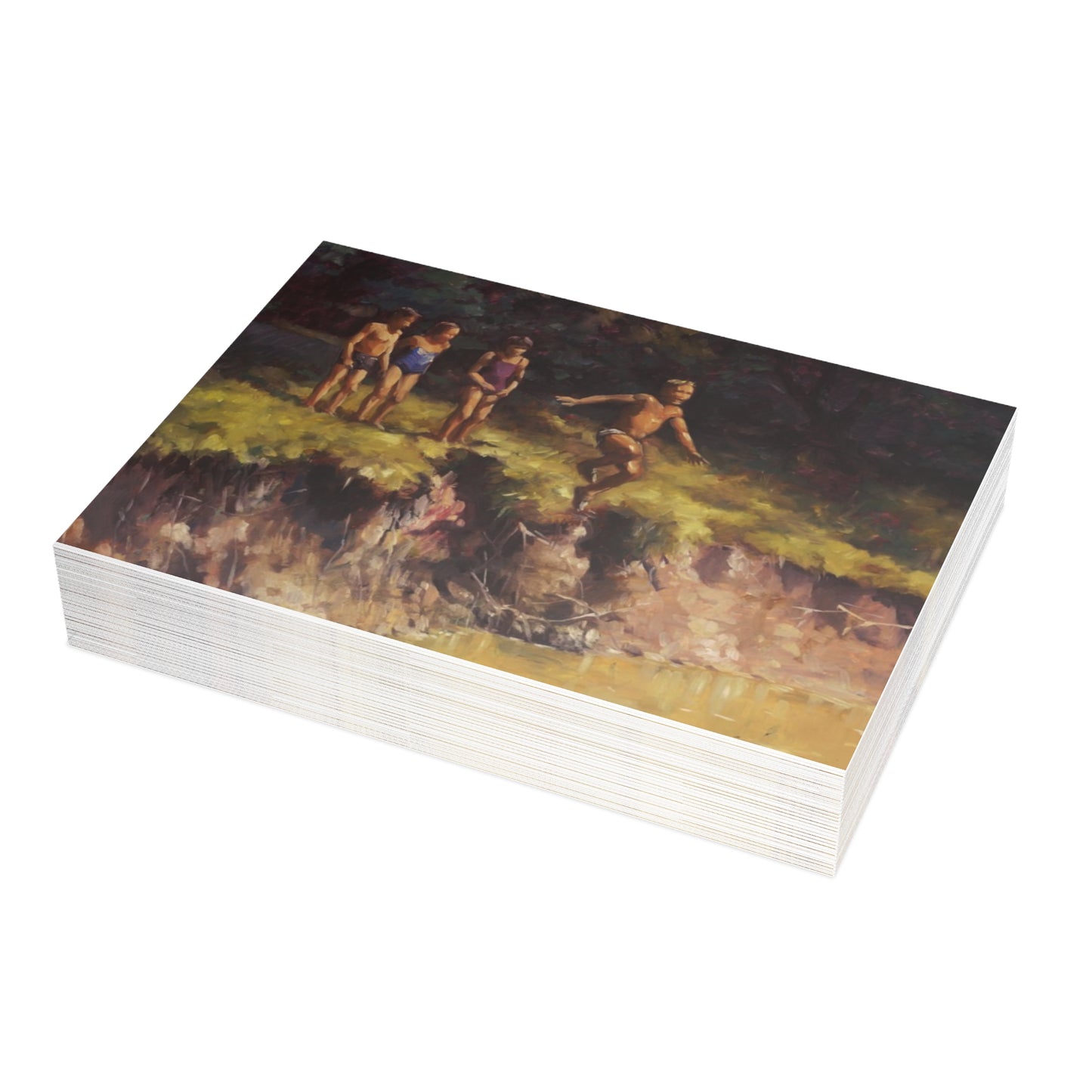 Note Cards: Kids in the Creek - Envelopes Included