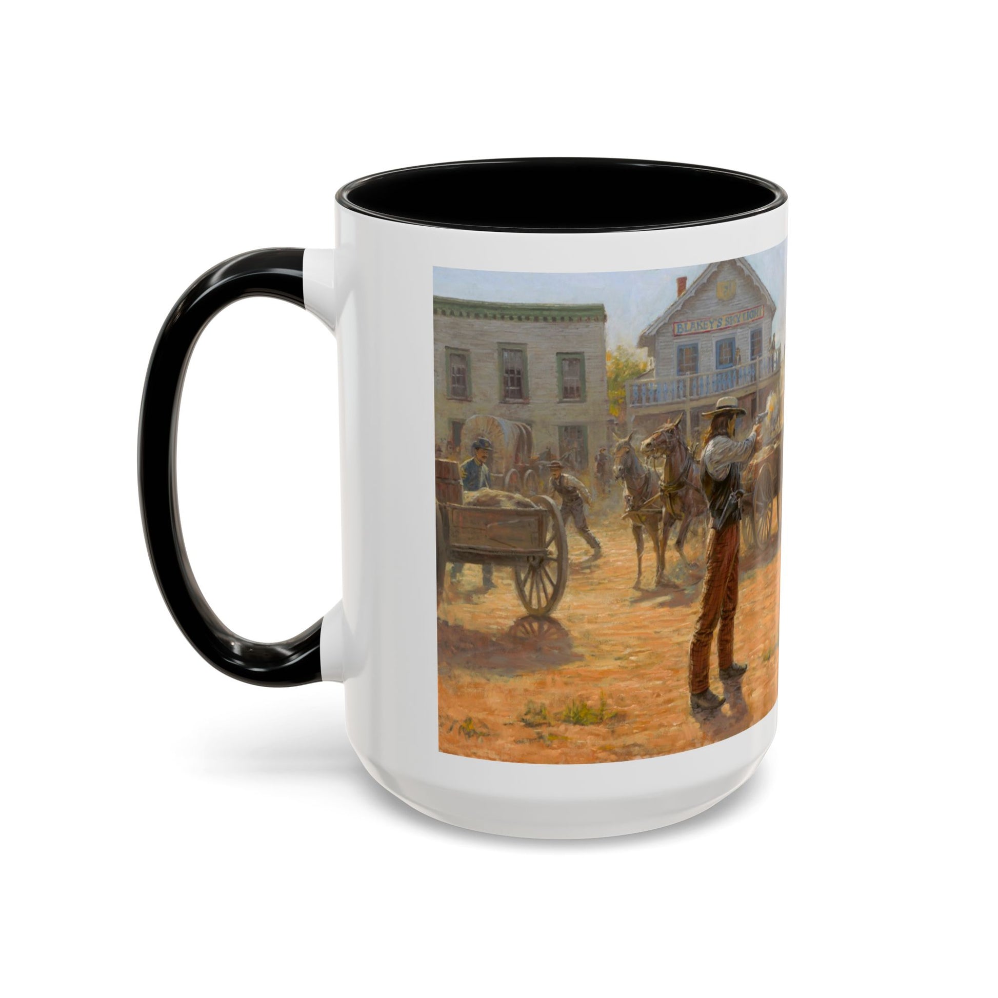 Wild Bill Hickok vs Dave Tutt | Rustic Western Accent Coffee Mug - Vintage Scene, Ideal Gift for Coffee Lovers - Andy Thomas Designs