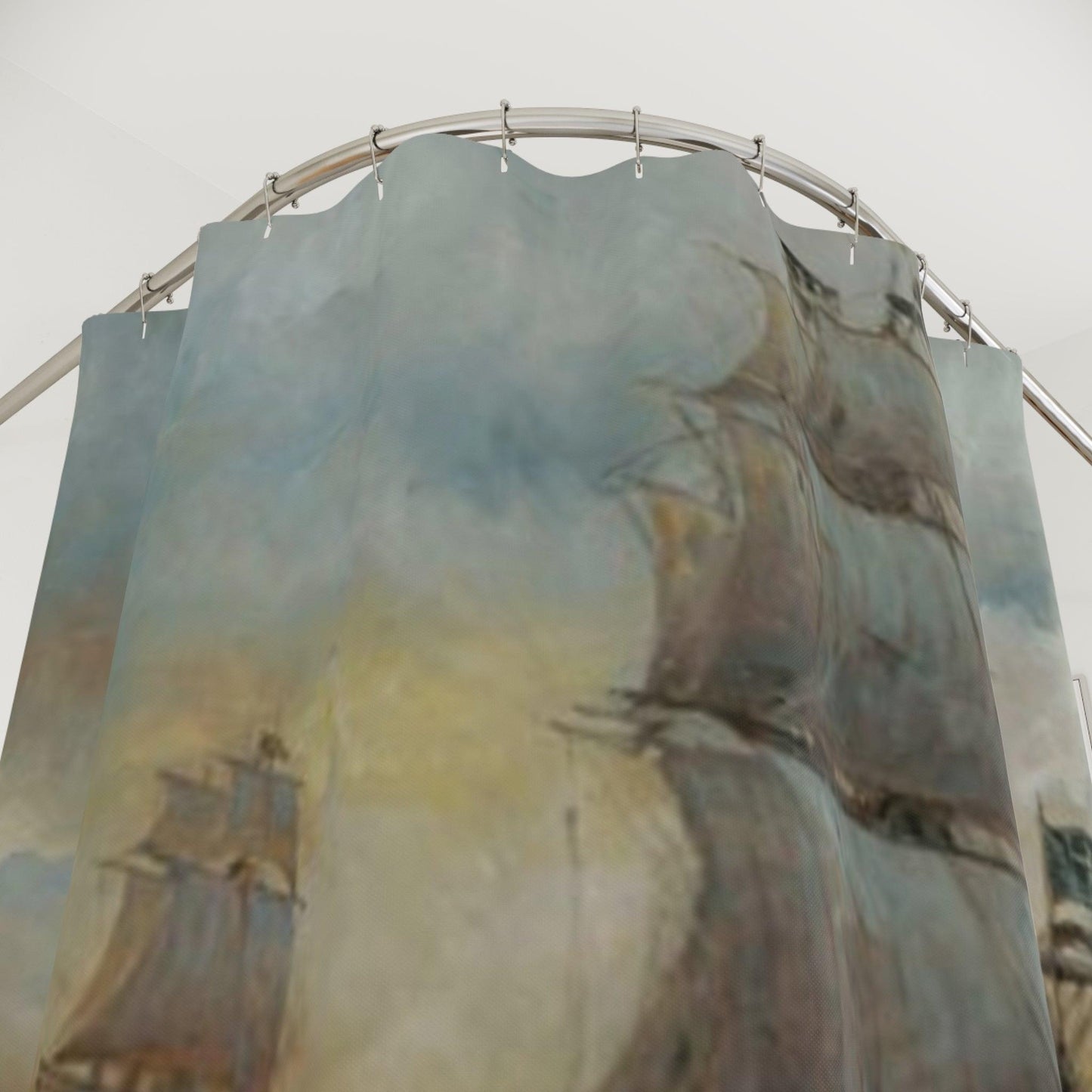 Black Bart's Fleet | Pirate's Sailing Ship Shower Curtain - Maritime Bathroom Decor - Andy Thomas Designs