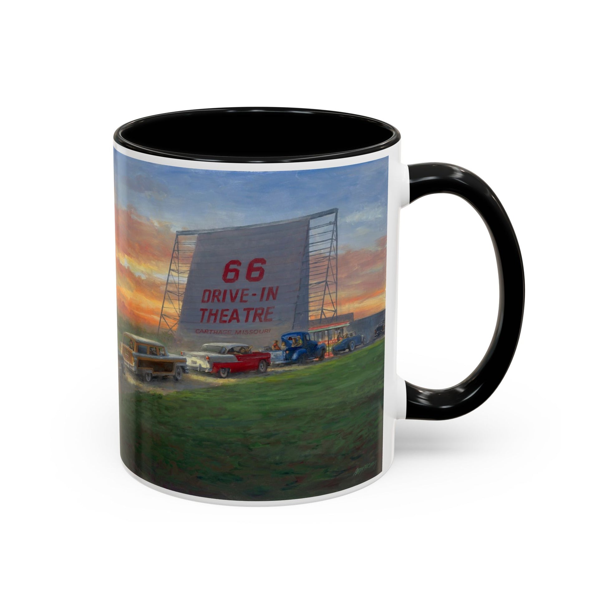 Retro Drive-In Coffee Mug - 66 Theatre Nostalgia - Andy Thomas Designs