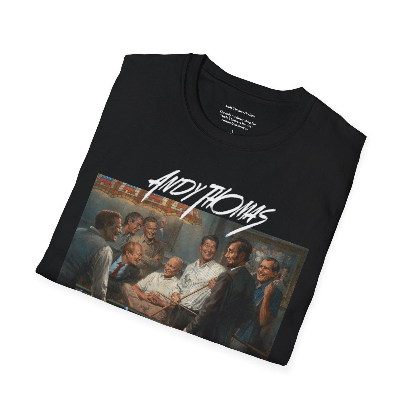 Callin' the Blue T-Shirt - US Presidents Playing Pool - Andy Thomas Designs