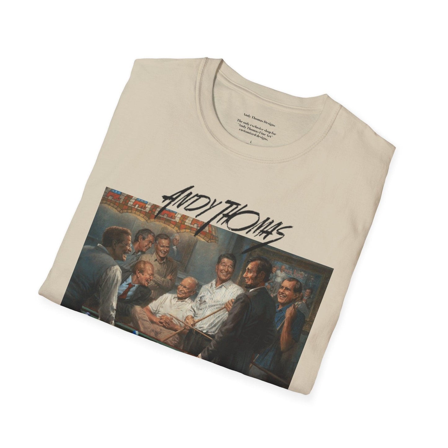 Callin' the Blue T-Shirt - US Presidents Playing Pool - Andy Thomas Designs
