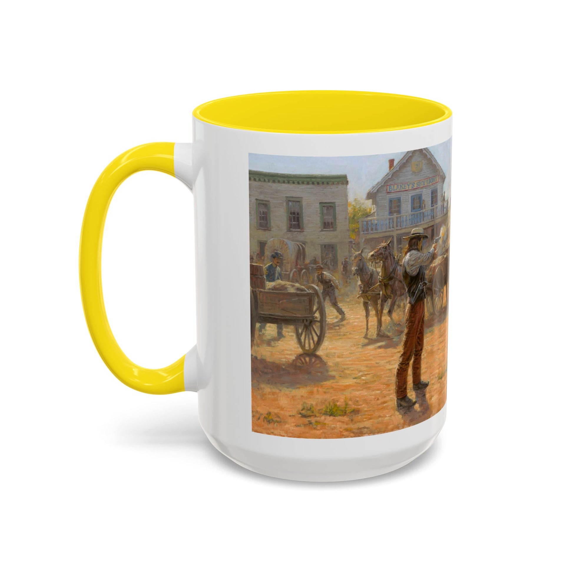 Wild Bill Hickok vs Dave Tutt | Rustic Western Accent Coffee Mug - Vintage Scene, Ideal Gift for Coffee Lovers - Andy Thomas Designs