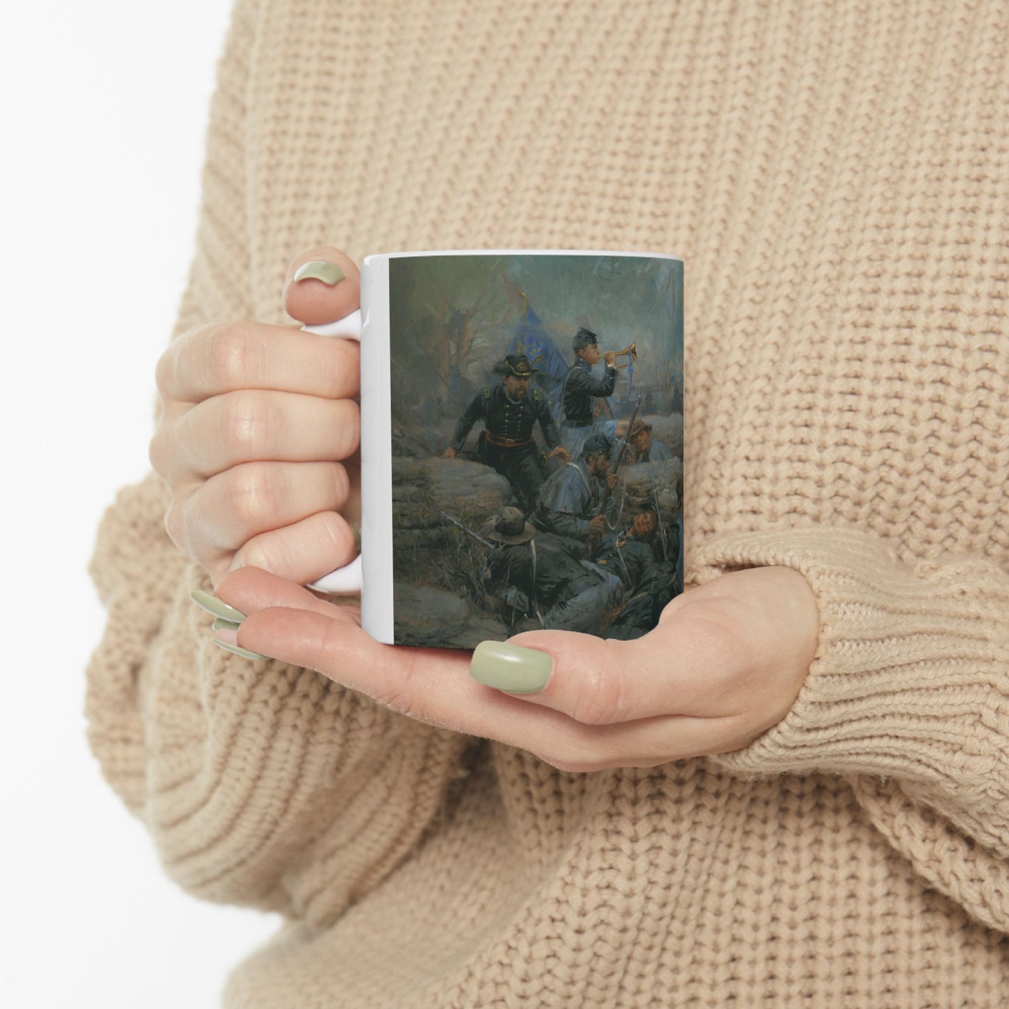 Boys, you must get out of here! You are surrounded! - Ceramic Mug with Stones River Civil War Design.