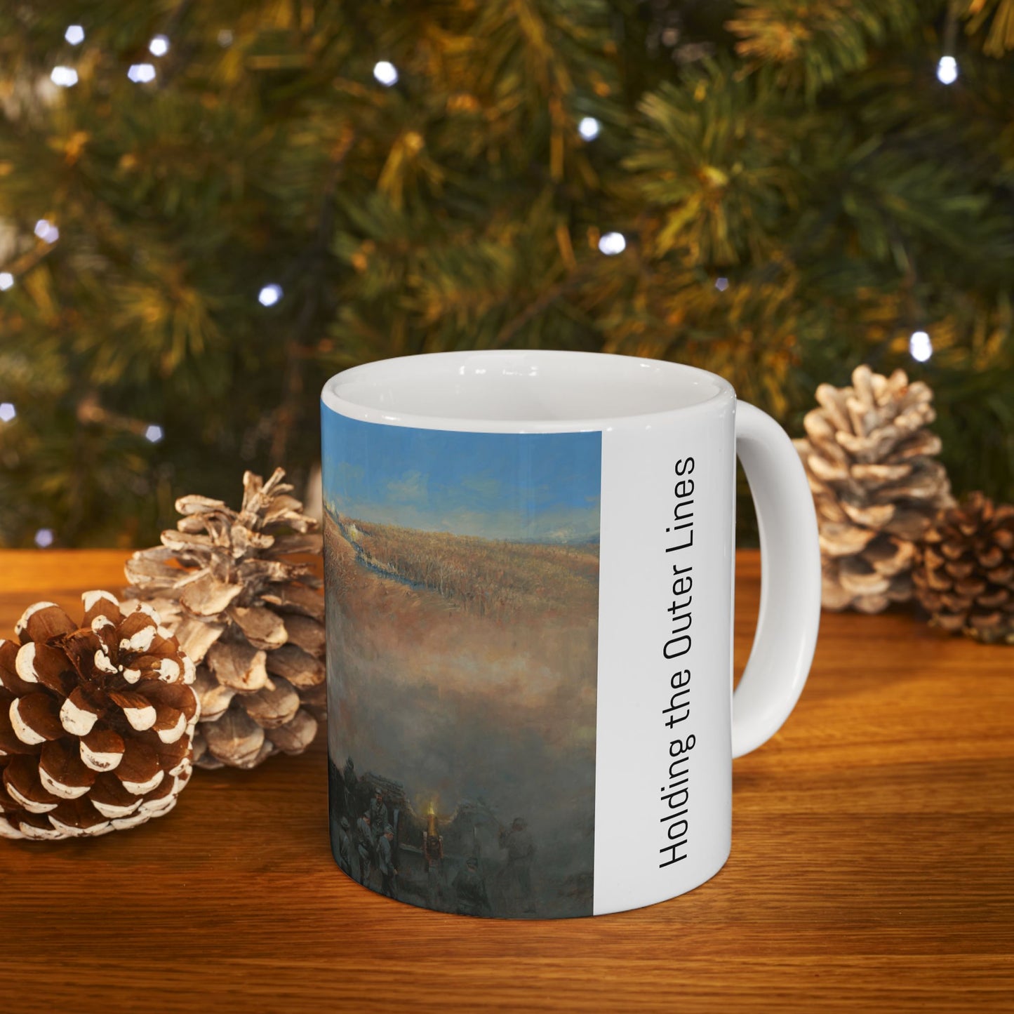 Holding the Outer Lines - Ceramic Mug with Fort Henry Civil War Design.