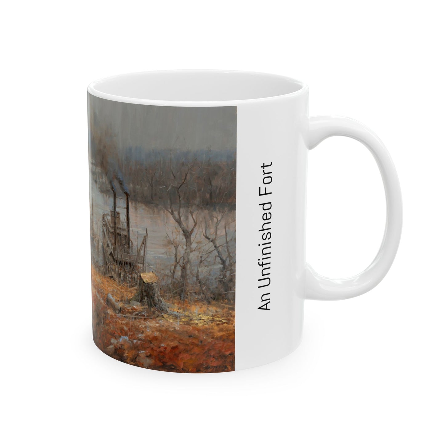 An Unfinished Fort - Ceramic Mug with Fort Henry Civil War Design.