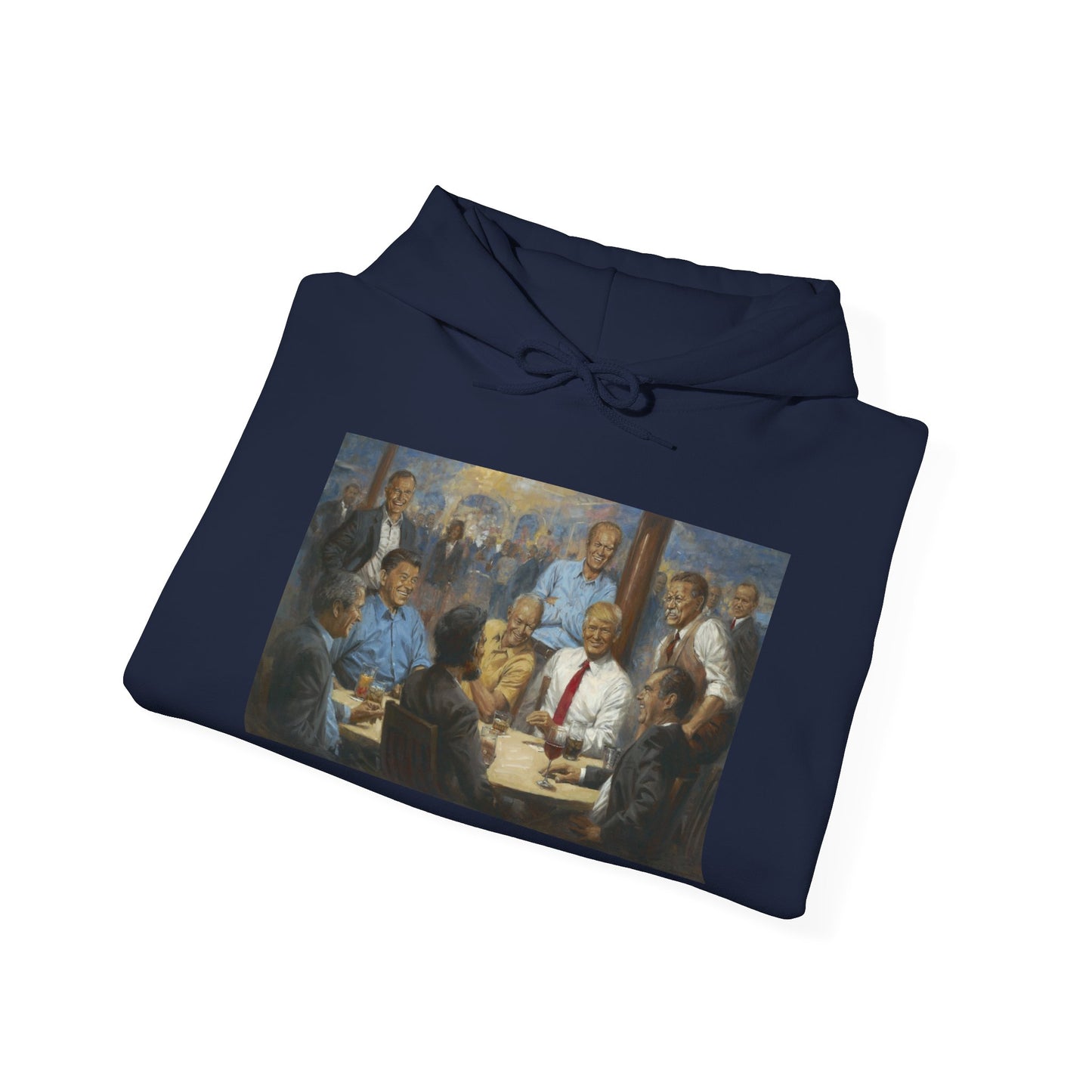 The Republican Club - Unisex Hooded Sweatshirt - Republican Presidents Gathering with their favorite beverages. - Andy Thomas Designs