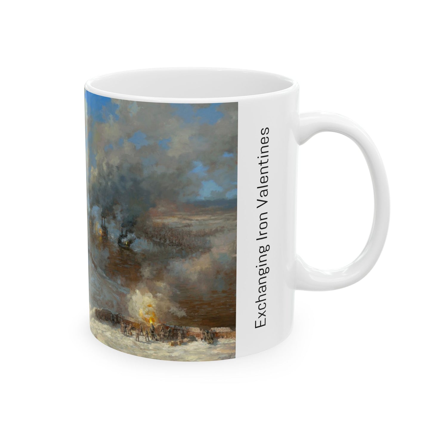 Exchanging Iron Valentines - Ceramic Mug with Fort Donelson Civil War Design.