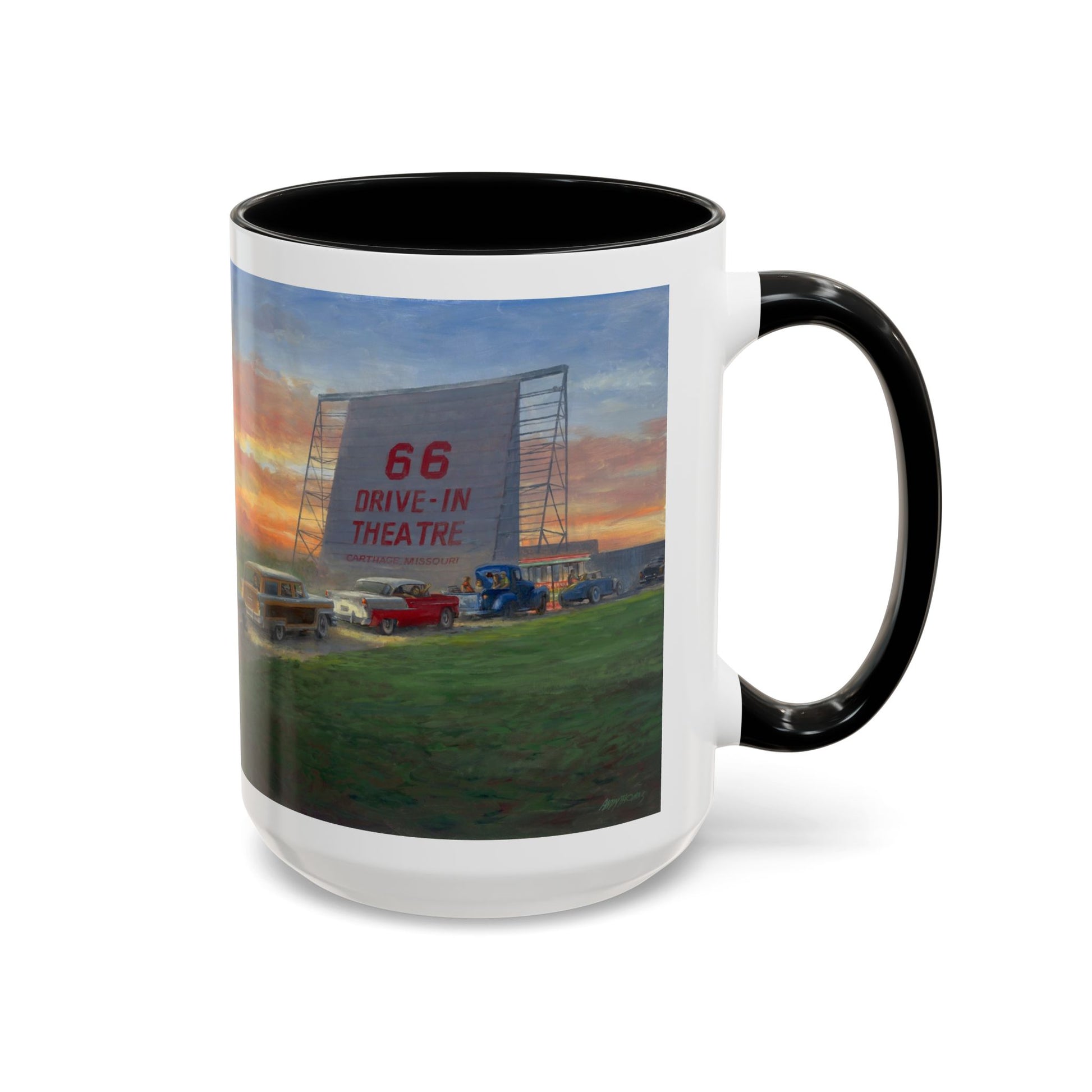 Retro Drive-In Coffee Mug - 66 Theatre Nostalgia - Andy Thomas Designs