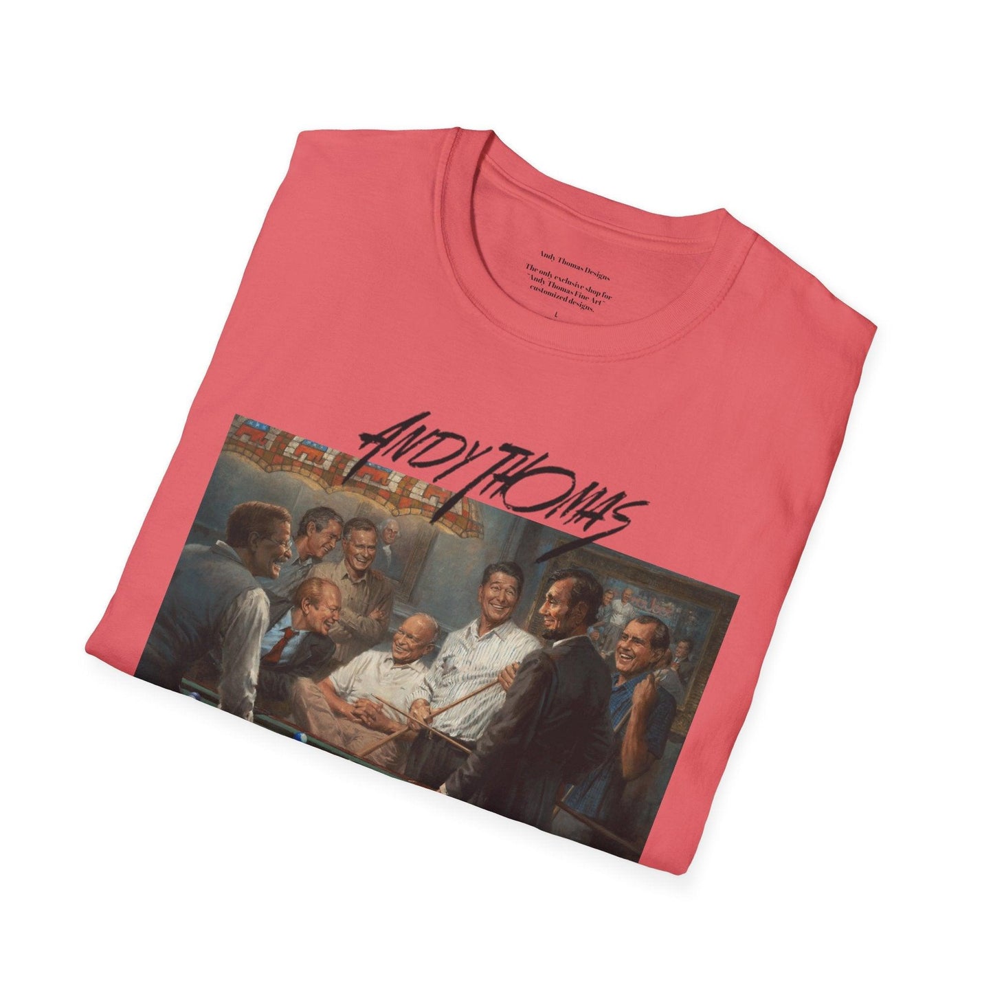 Callin' the Blue T-Shirt - US Presidents Playing Pool - Andy Thomas Designs