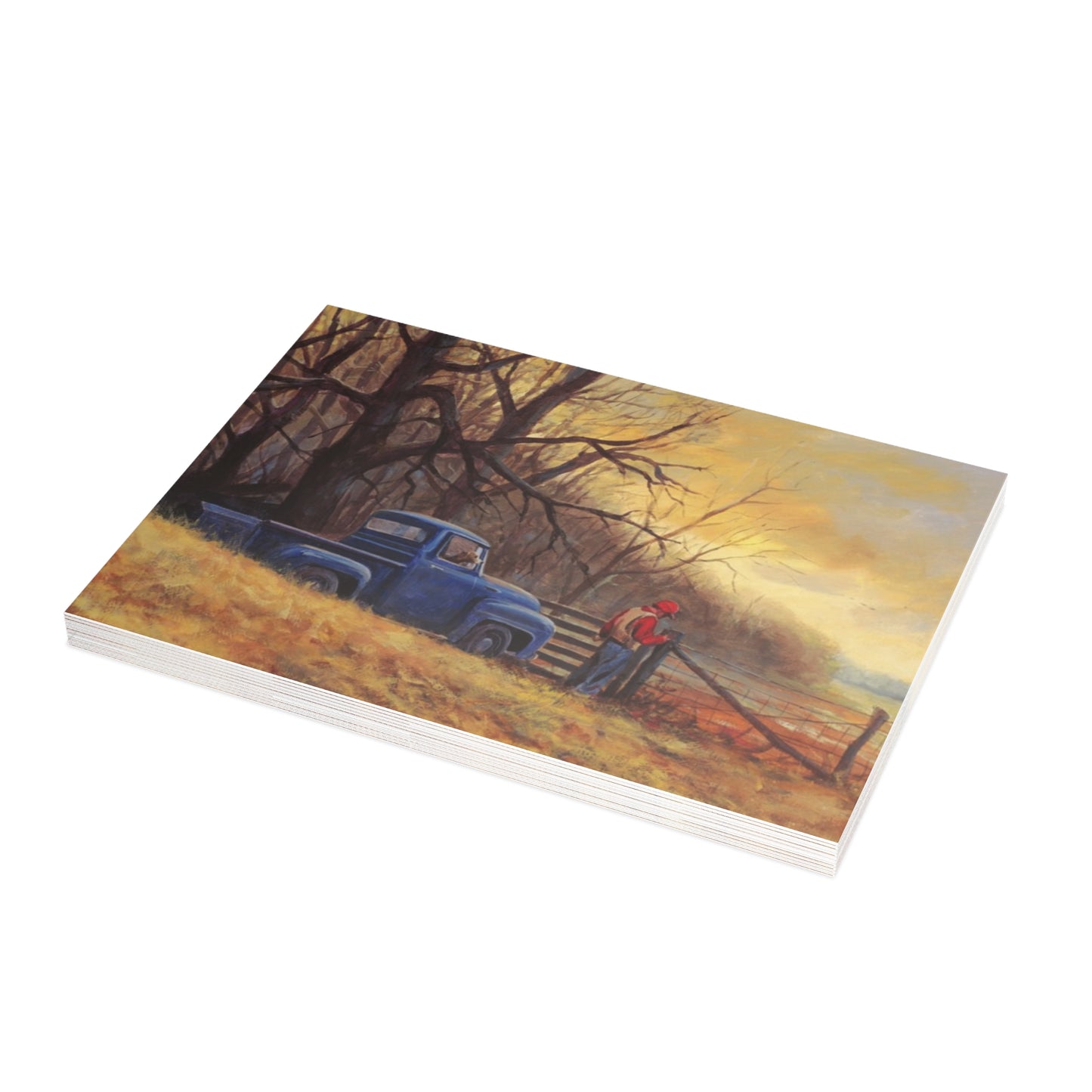Note Cards: Blue Truck Going Hunting | Country Hunting- Envelopes Included