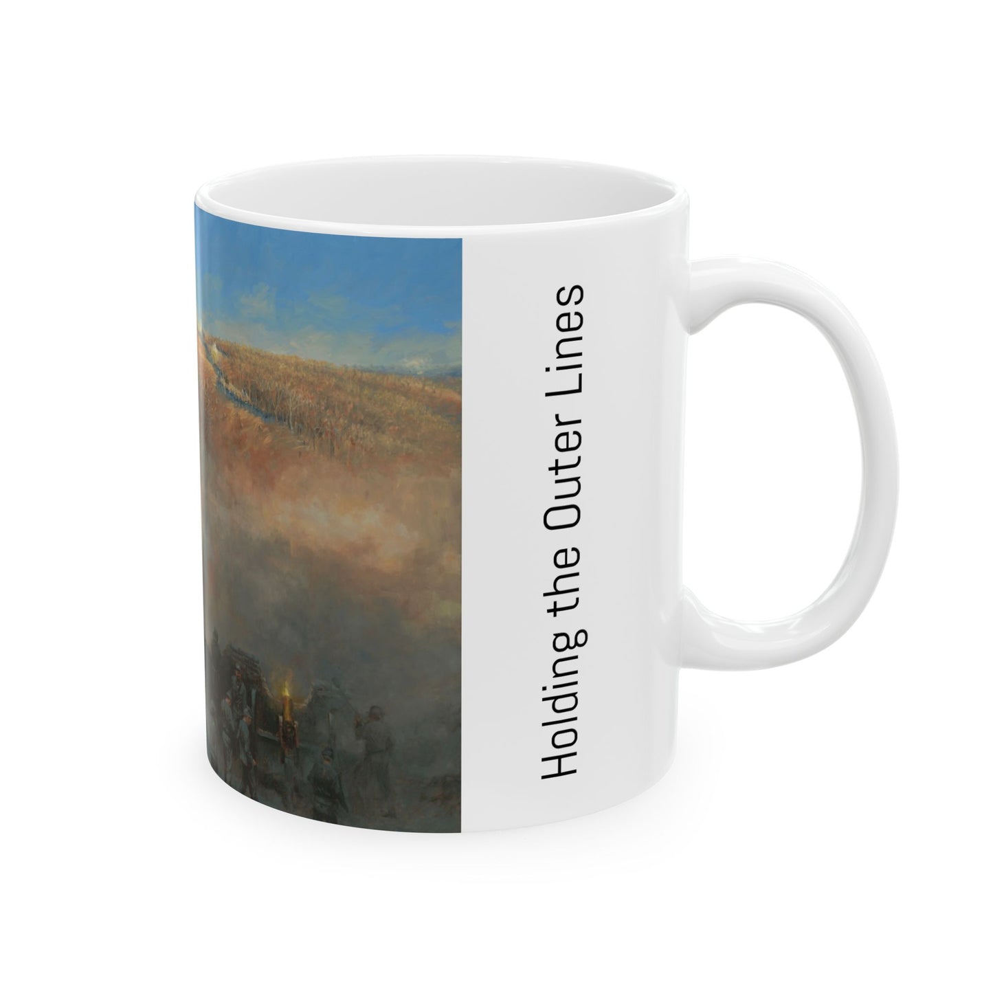 Holding the Outer Lines - Ceramic Mug with Fort Henry Civil War Design.