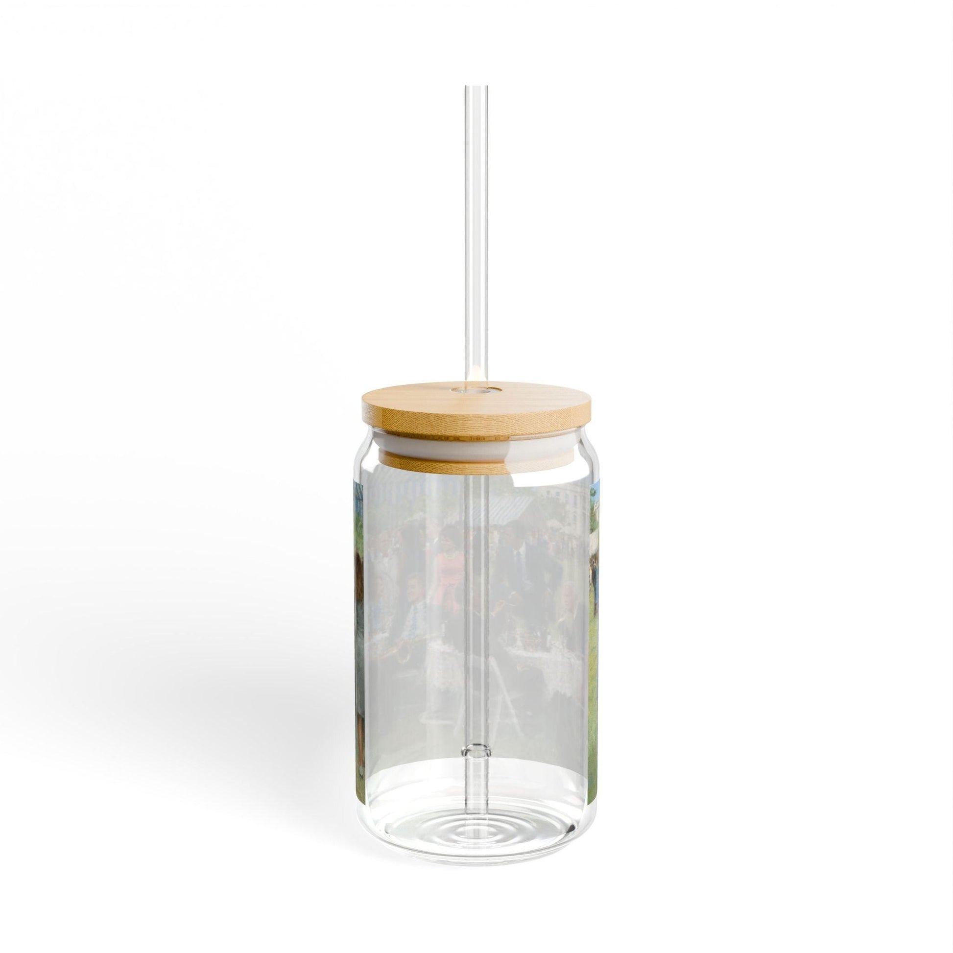The Democratic Party | Artistic 16oz Sipper Glass with Eco-Friendly Bamboo Lid - Andy Thomas Designs