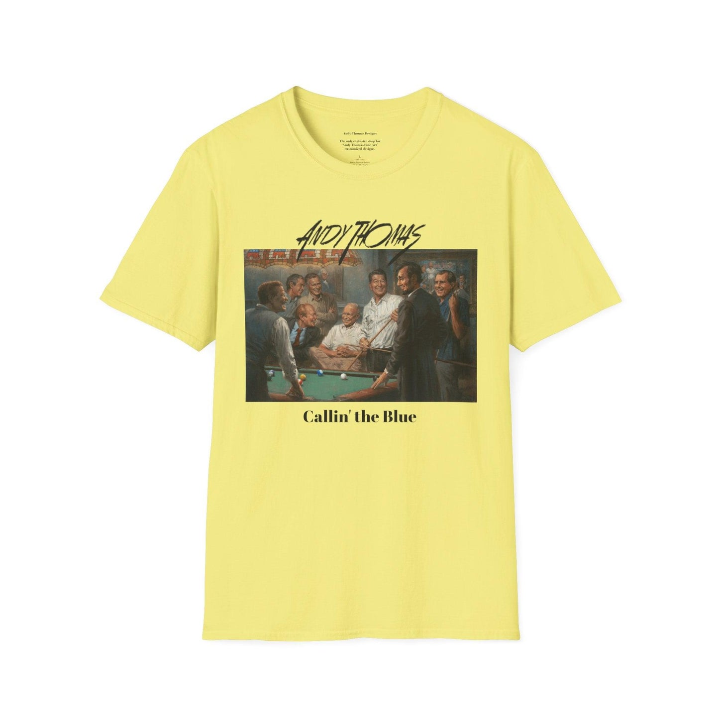 Callin' the Blue T-Shirt - US Presidents Playing Pool - Andy Thomas Designs