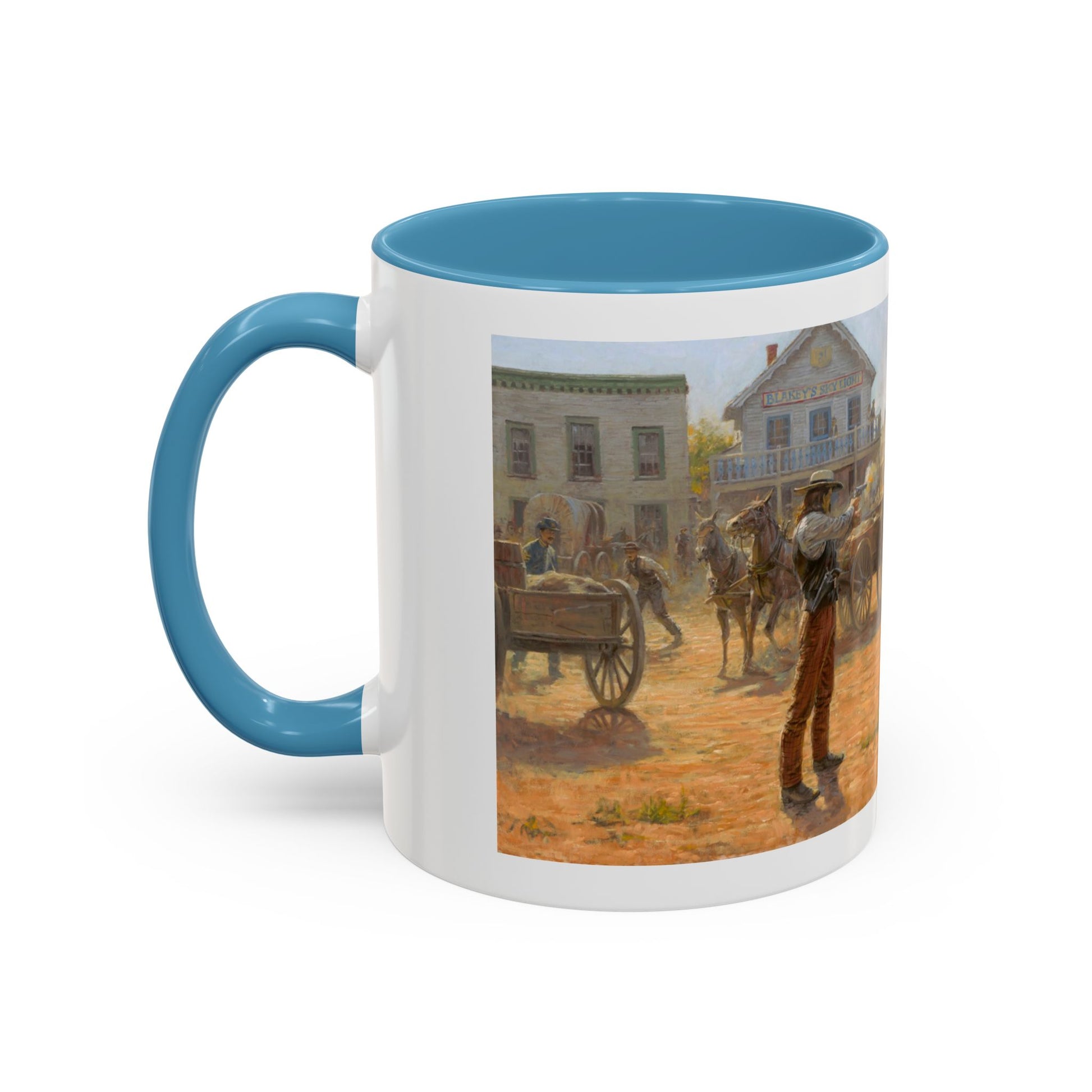 Wild Bill Hickok vs Dave Tutt | Rustic Western Accent Coffee Mug - Vintage Scene, Ideal Gift for Coffee Lovers - Andy Thomas Designs