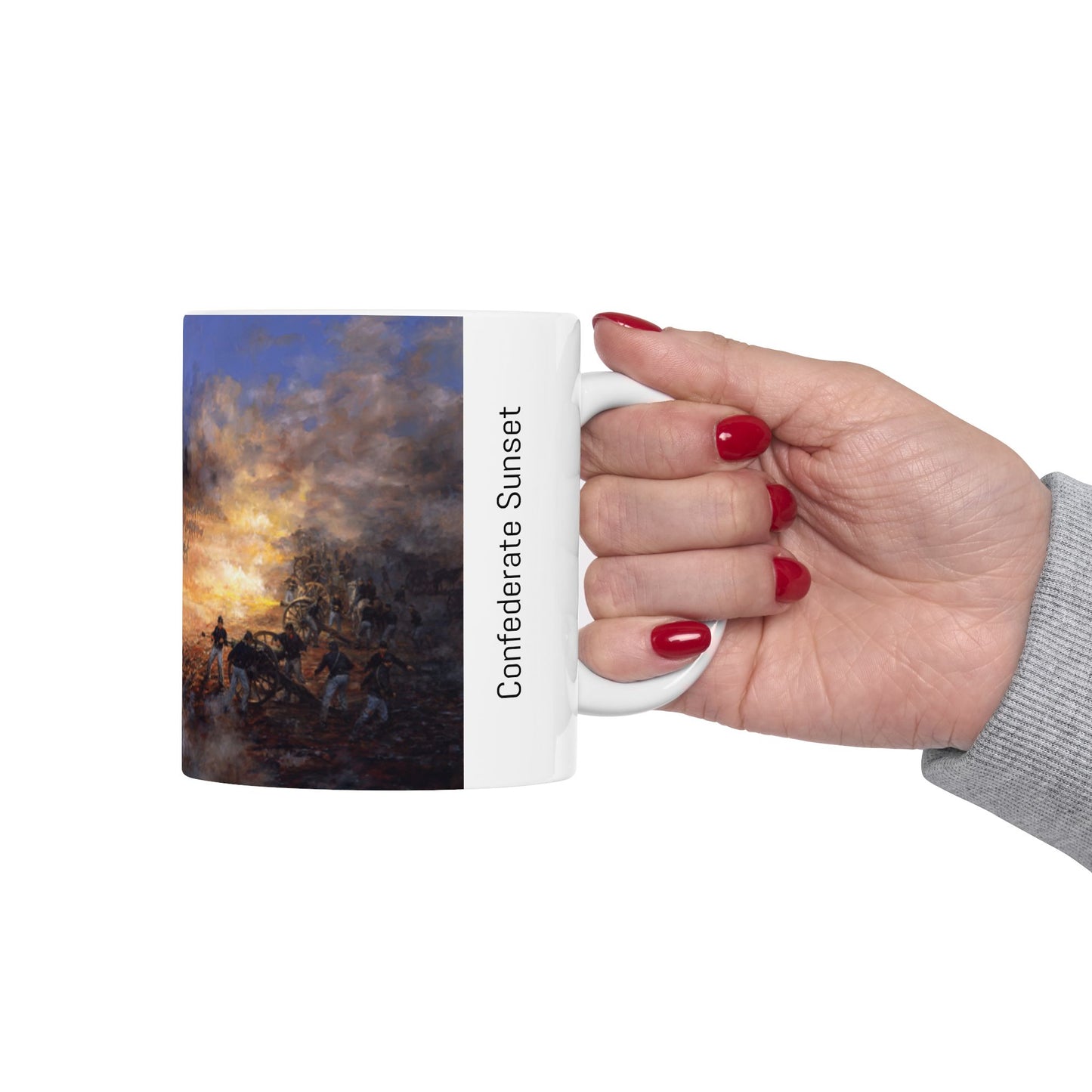 Confederate Sunset - Ceramic Mug with Pea Ridge Civil War Design.