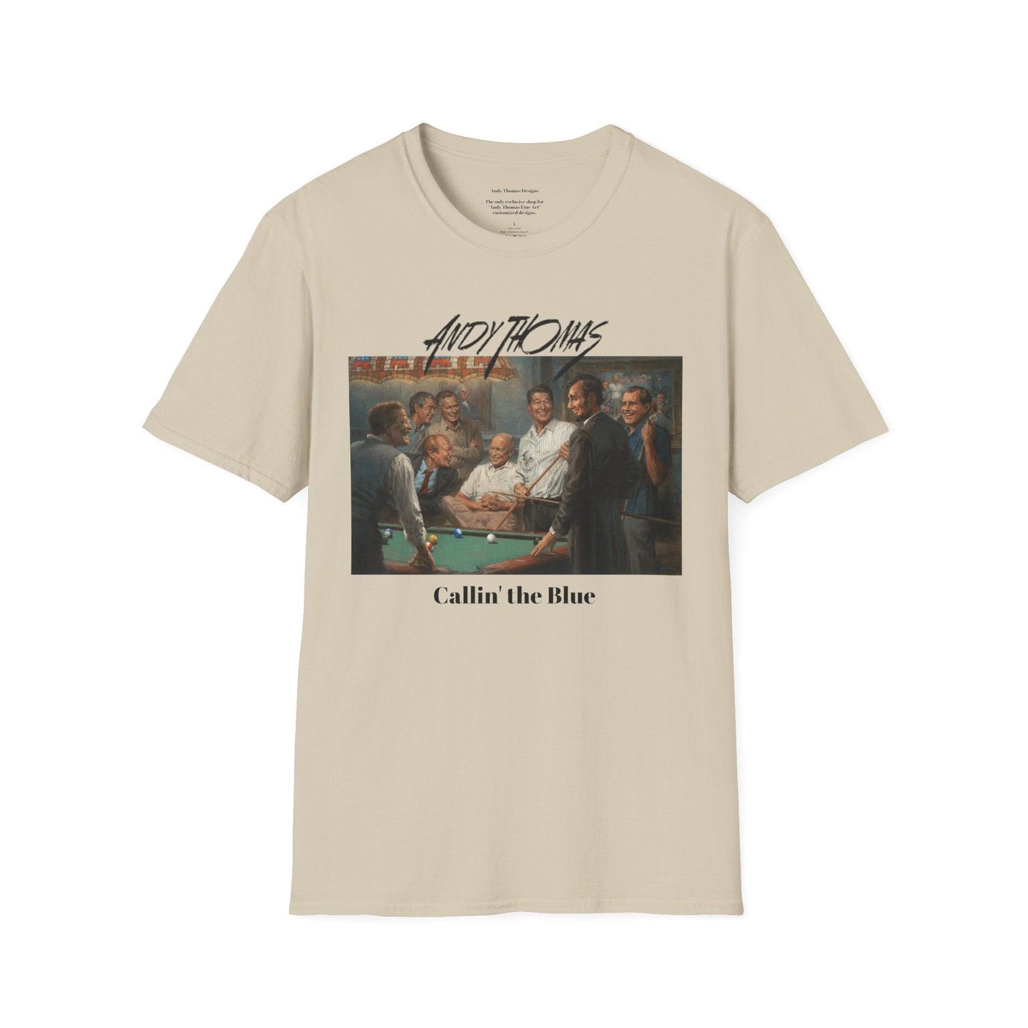 Callin' the Blue T-Shirt - US Presidents Playing Pool - Andy Thomas Designs