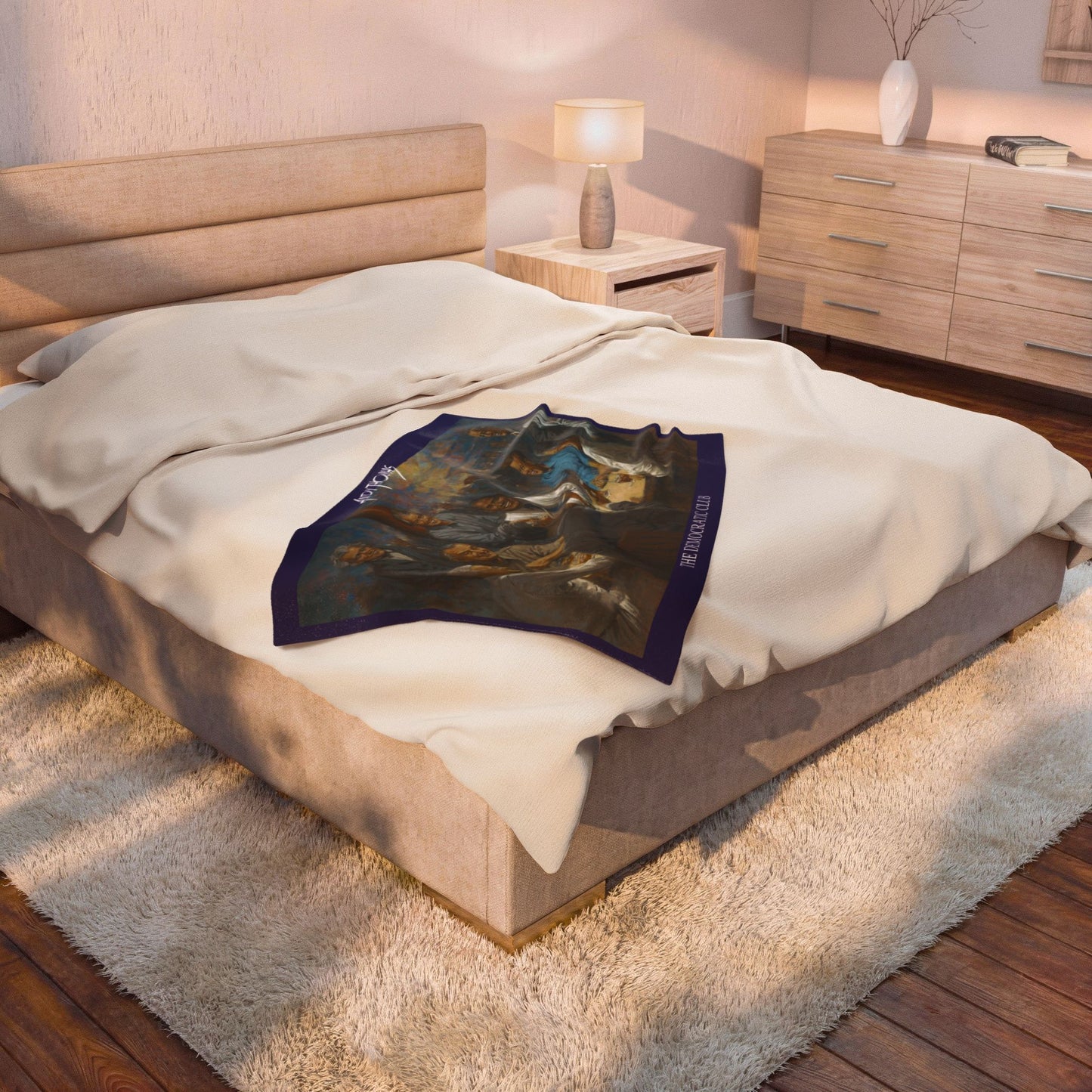 The Democratic Club Full View - Velveteen Plush Blanket