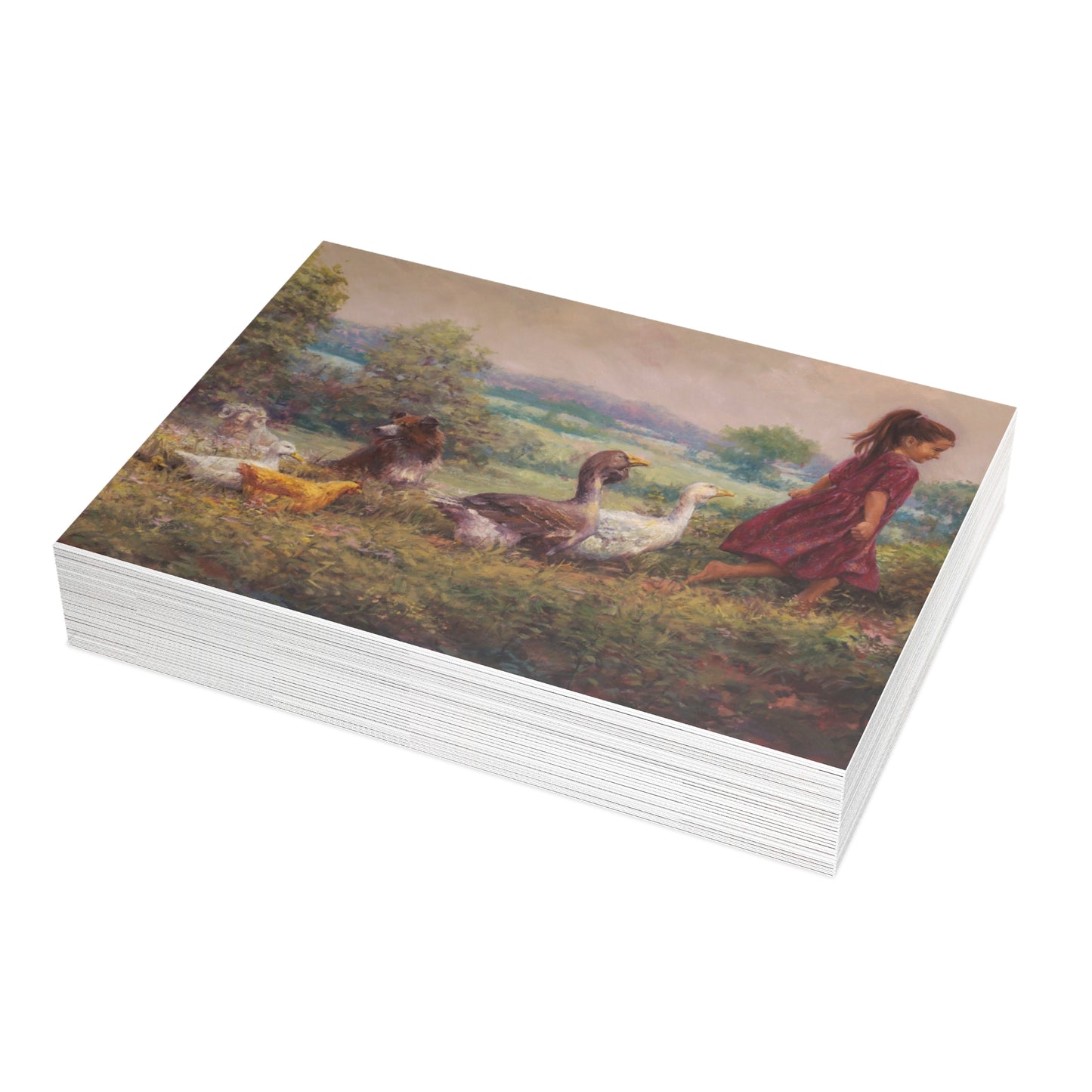 Postcards: Goose Girl | Elegant Animal Postcard Bundle - Envelopes Included