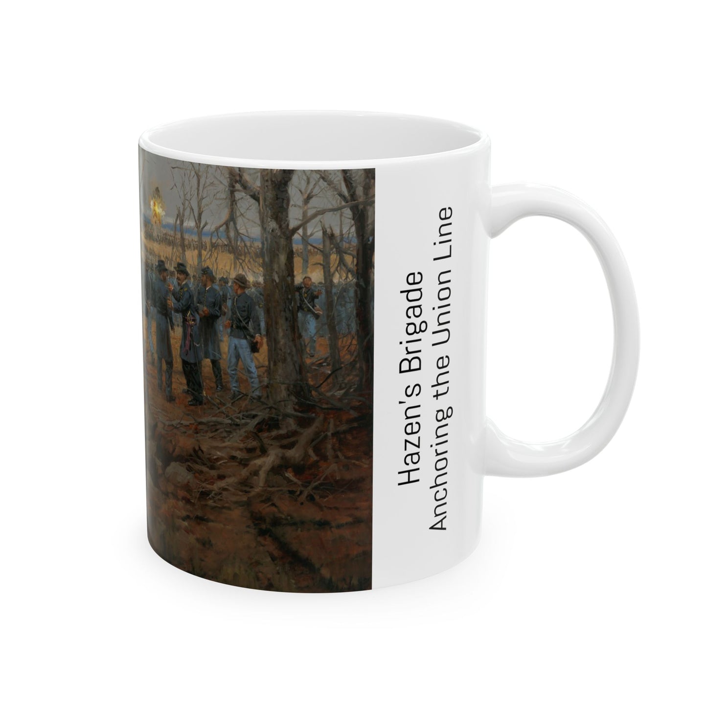 Hazen's Brigade Anchoring the Union Line - Ceramic Mug with Stones River Civil War Design.