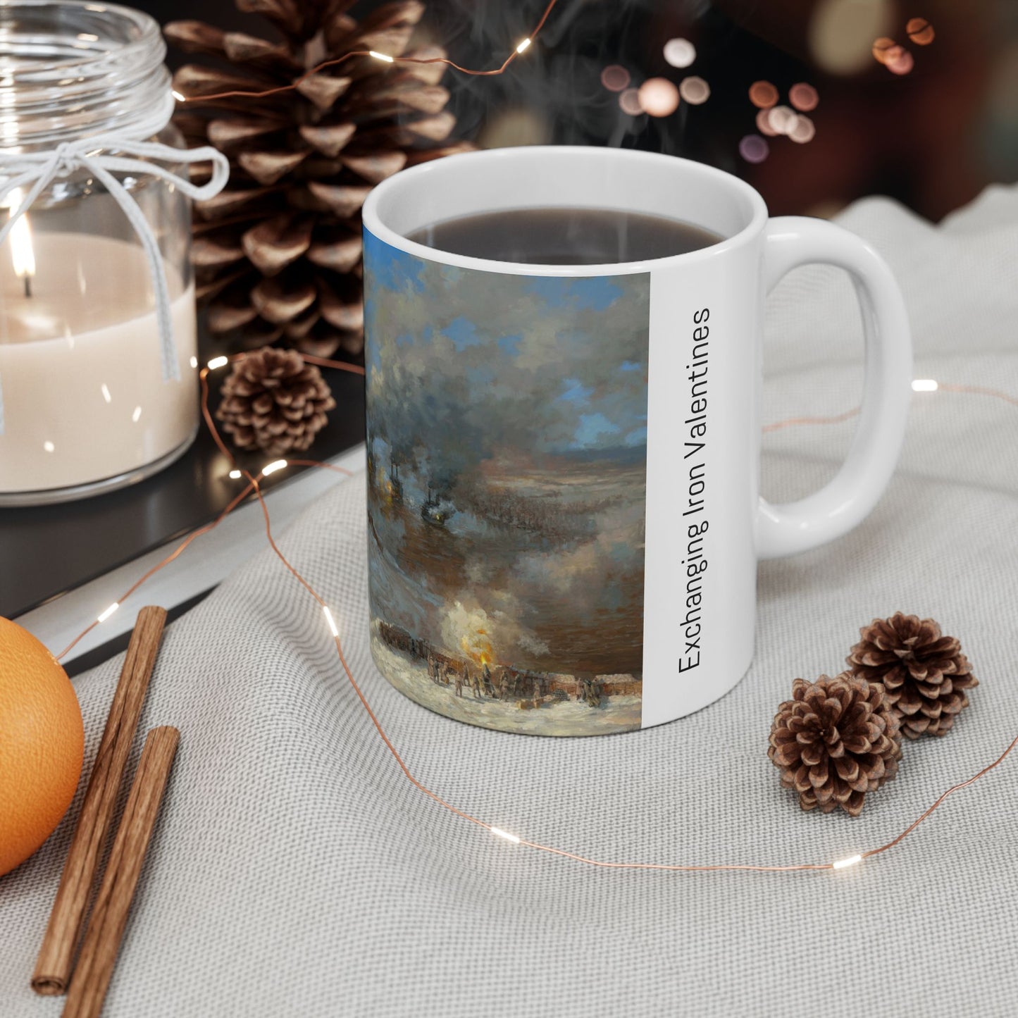 Exchanging Iron Valentines - Ceramic Mug with Fort Donelson Civil War Design.