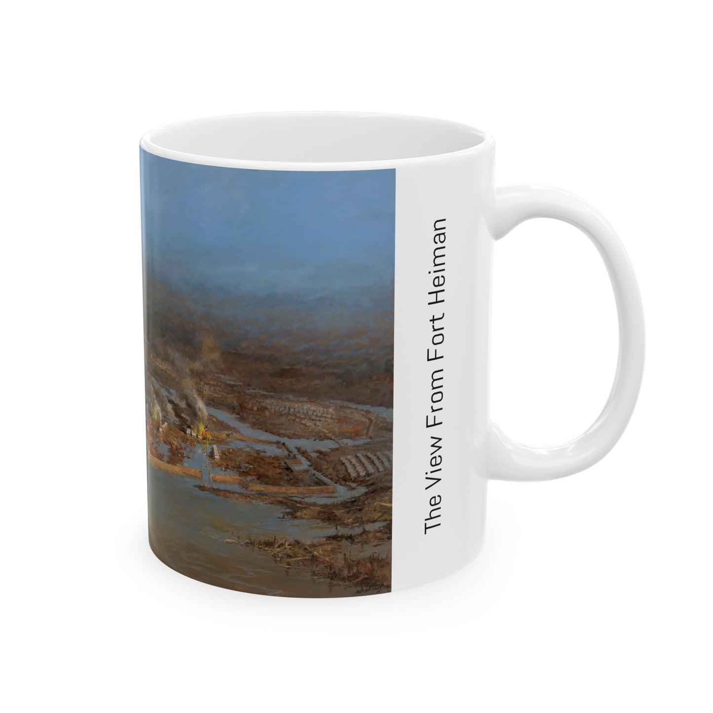 The View from Fort Heiman - Ceramic Mug with Fort Henry Civil War Design.