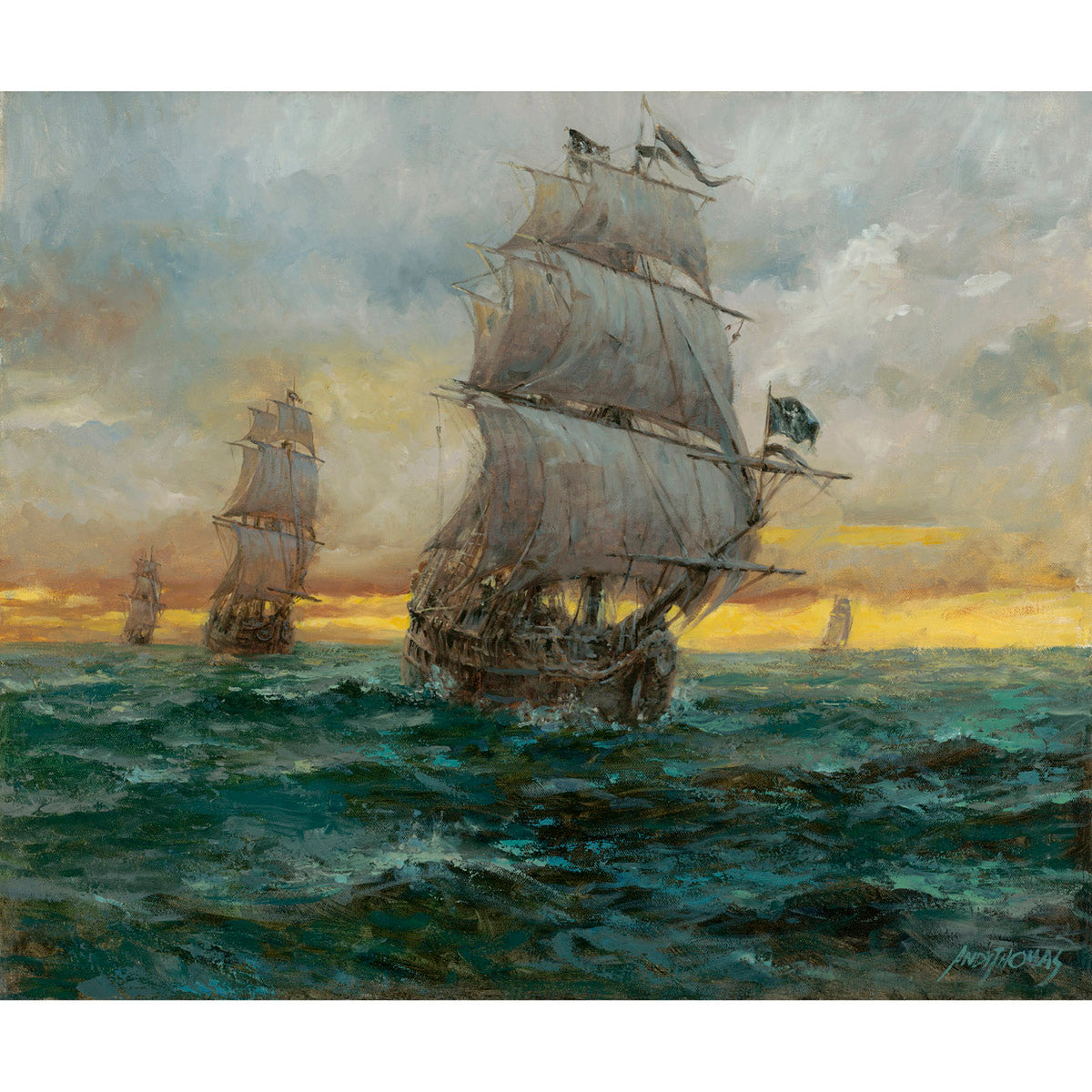 Wall Art: Black Bart's Fleet | Pirate | Maritime Fine Art - Andy Thomas Designs