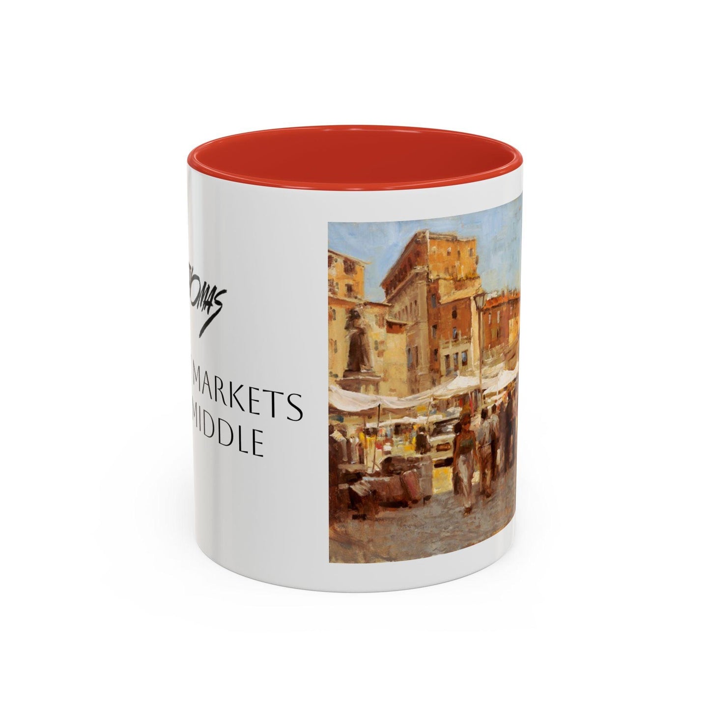 Tuscany Markets in the Middle - Elegant Accented Coffee Mug - 11oz & 15oz - Italian Landscapes - Andy Thomas Designs