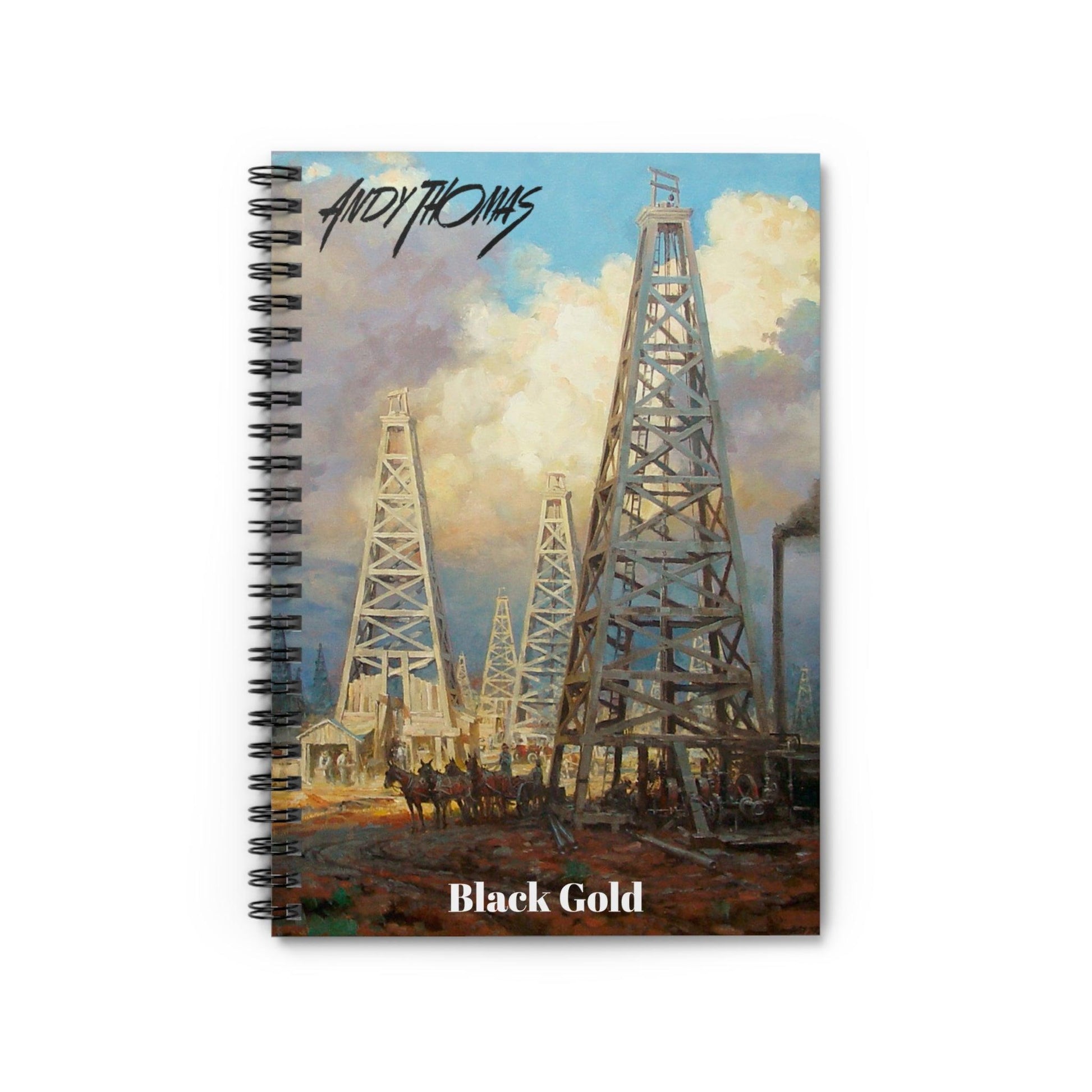 Black Gold - Spiral Notebook - Ruled Line - Andy Thomas Designs