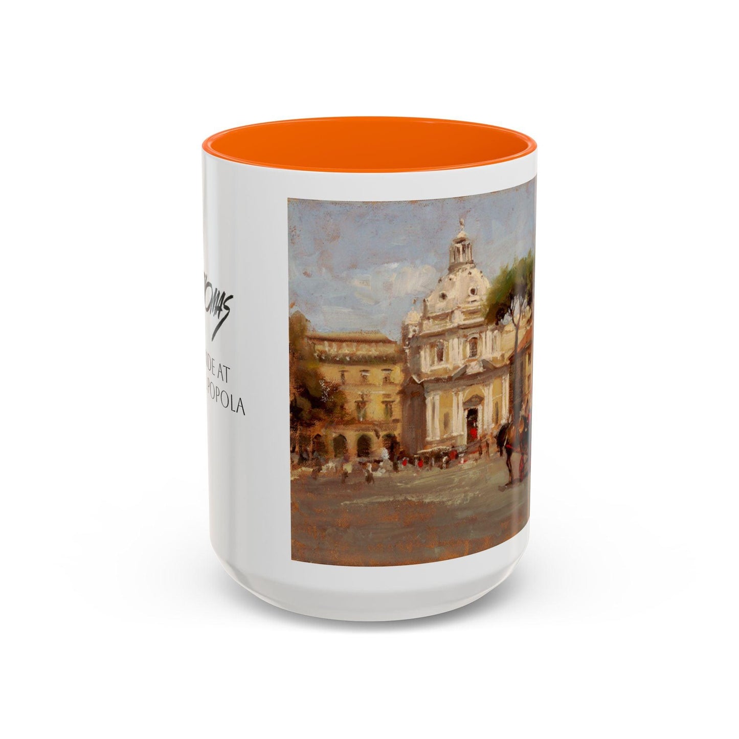 Buggy Ride at Piazza del Popolo - Elegant Accented Coffee Mug - 11oz & 15oz - Italian Landscapes - Andy Thomas Designs