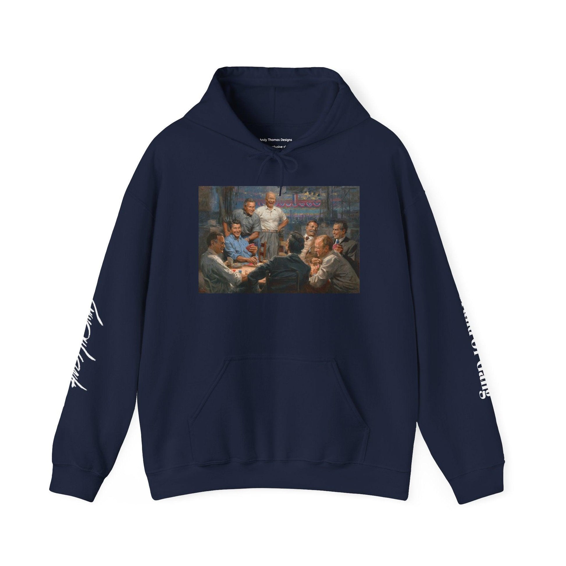 Grand Ol' Gang - Unisex Hooded Sweatshirt - US Presidents Playing Poker - Andy Thomas Designs