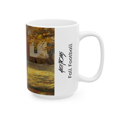Fall Football | Kids Playing Football | Ceramic Mug — Coffee Cup (11oz/15oz)