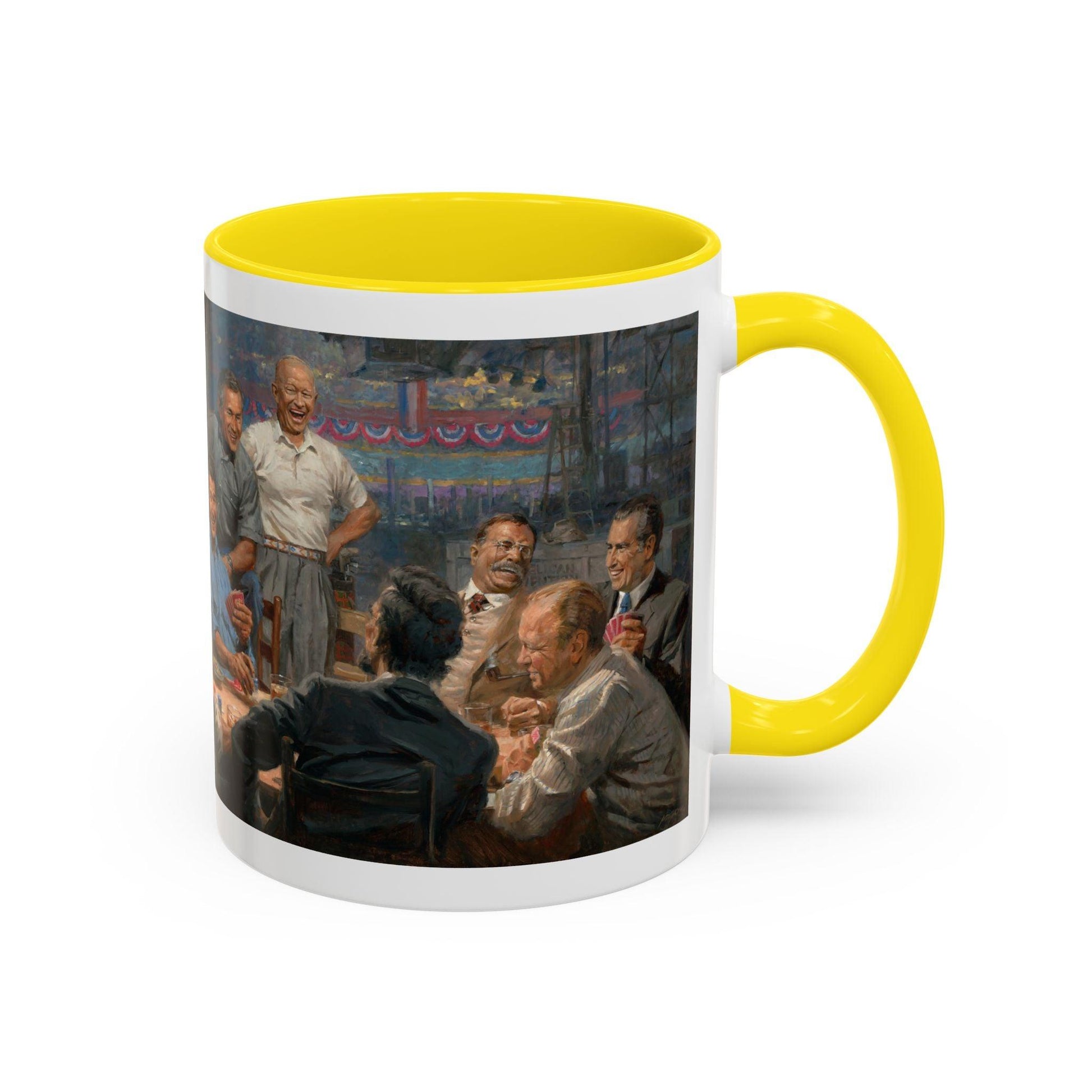 Grand Ol' Gang - Elegant Accent Coffee Mug 11oz & 15oz - US Presidents Playing Poker - Andy Thomas Designs