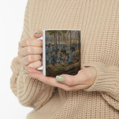Hazen's Brigade Anchoring the Union Line - Ceramic Mug with Stones River Civil War Design.