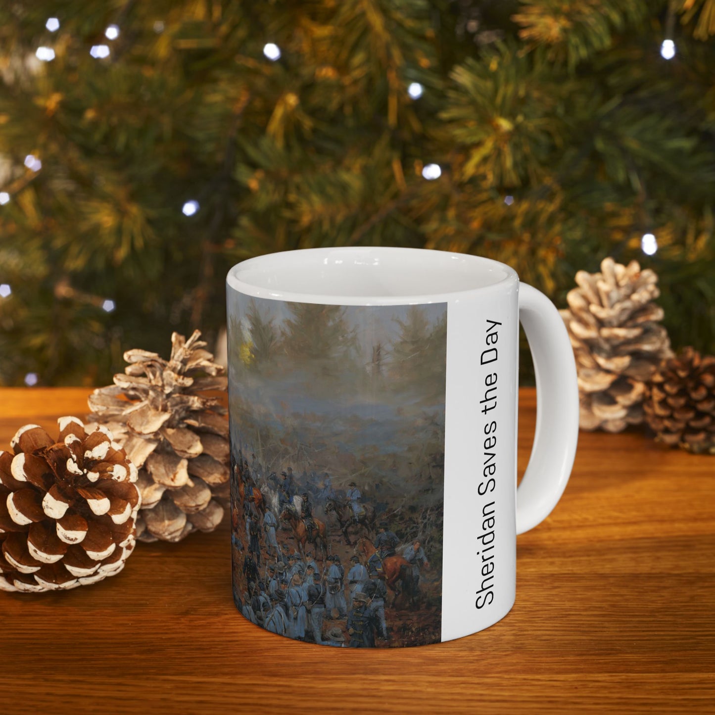 Sheridan Saves the Day - Ceramic Mug with Stones River Civil War Design.