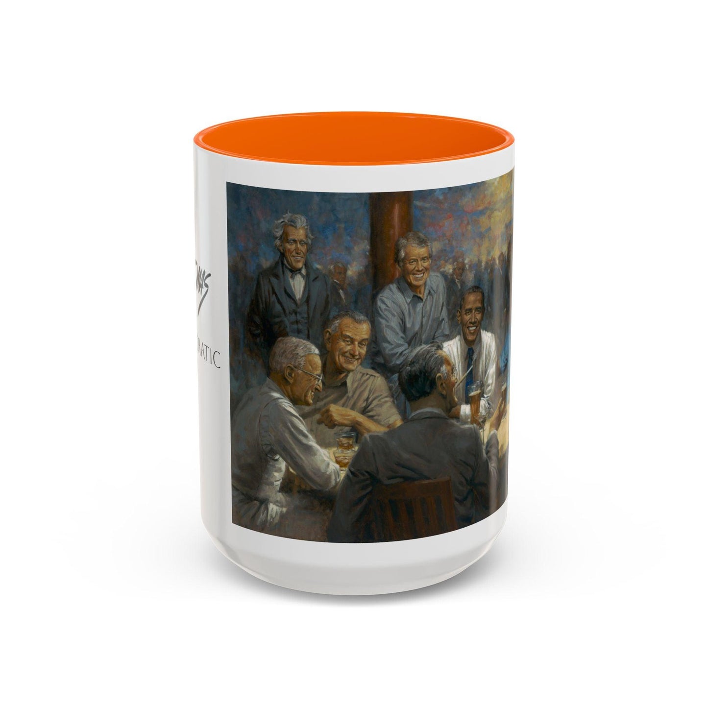 The Dem. Club Coffee Mug - 11oz & 15oz - Past Presidents Social Club with Obama Artwork - Andy Thomas Designs