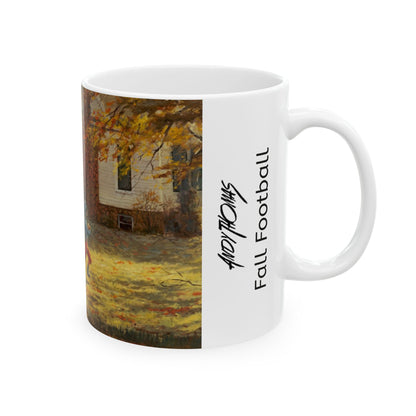 Fall Football | Kids Playing Football | Ceramic Mug — Coffee Cup (11oz/15oz)