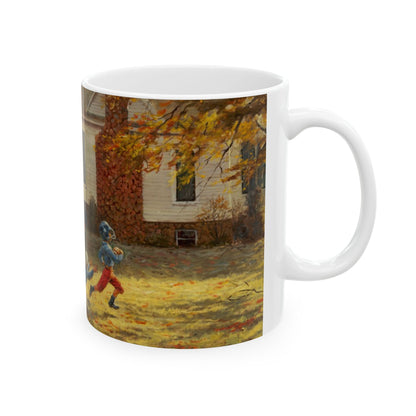 Fall Football | Kids Playing Football | Ceramic Mug — Coffee Cup (11oz/15oz)