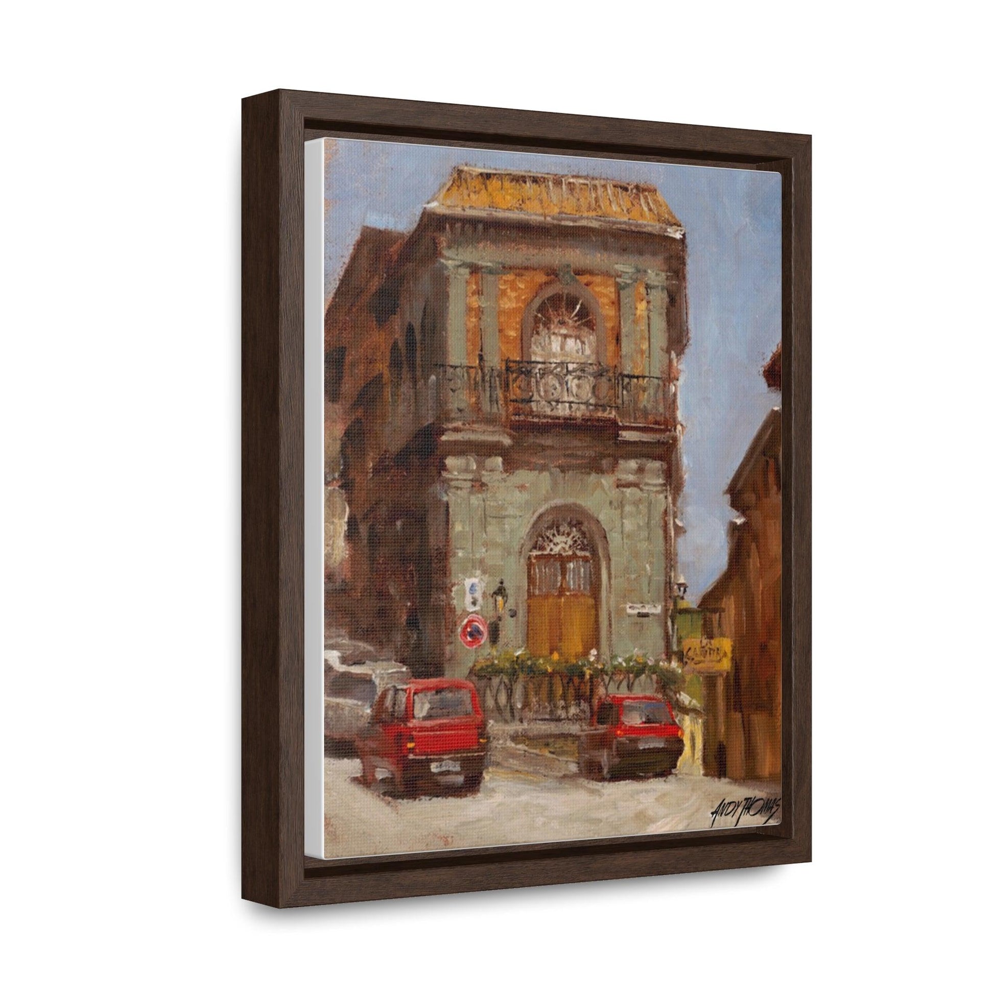 Italian Cars - Charming Vertical Canvas Wrap - Artful Italian Street Home Decor - Andy Thomas Designs