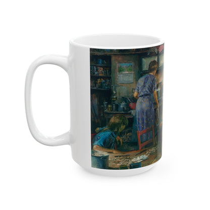 Cooking for the Thrashing Crew | Ceramic Mug — Nostalgic Country Life Coffee Cup (11oz/15oz)