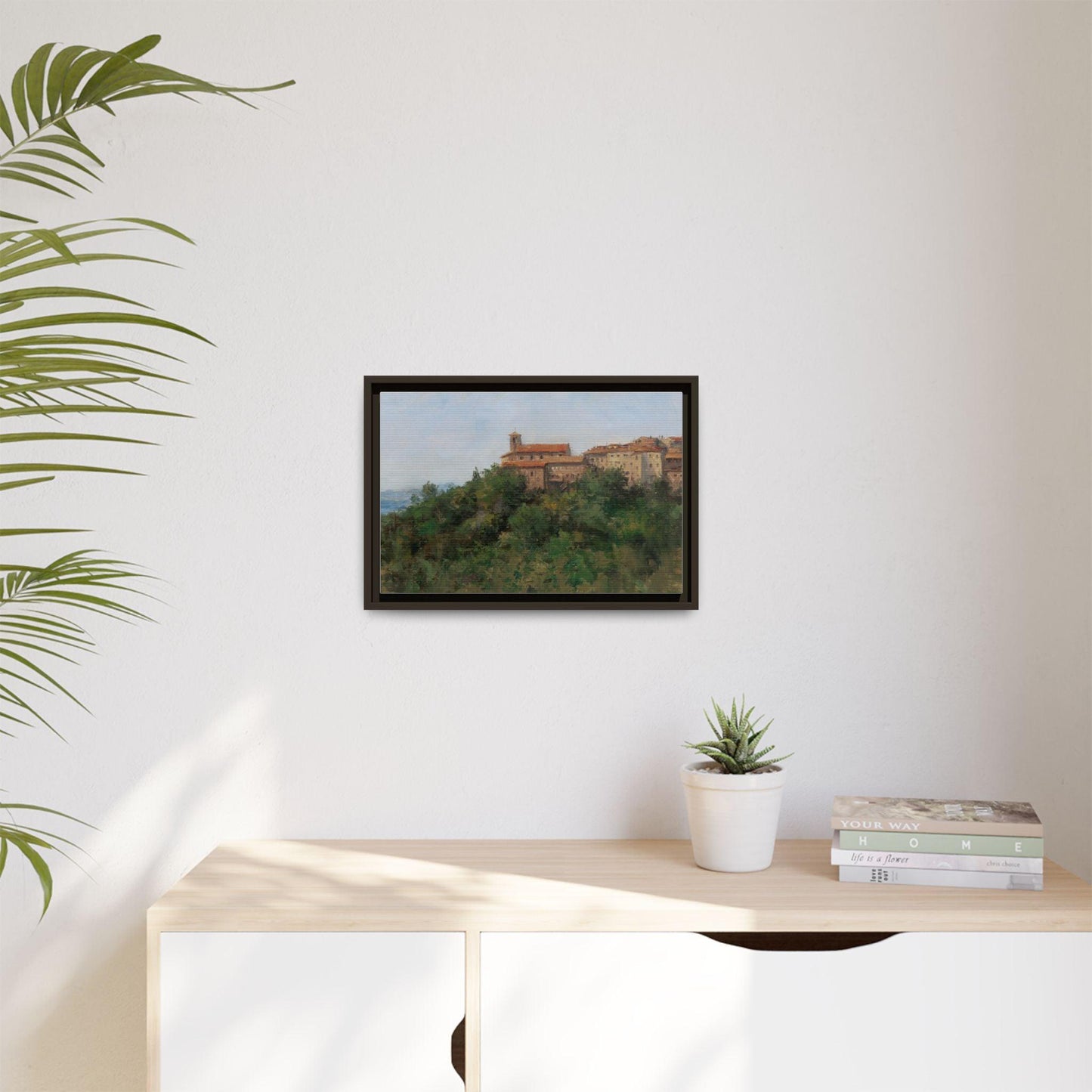 Hilltown Scansano - Framed Matte Canvas Art - Colorful Italian Landscape - Andy Thomas Designs