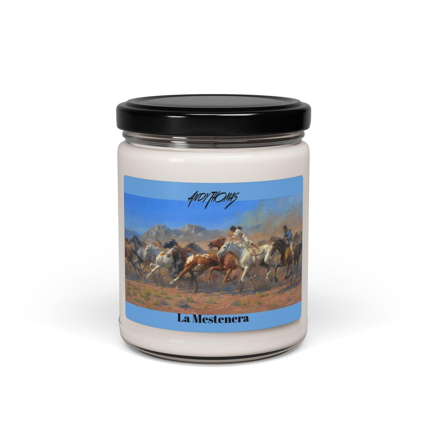 La Mestenera - Native Americans and Horses - Scented Soy Candle 9oz - Perfect Home Décor - Andy Thomas Designs