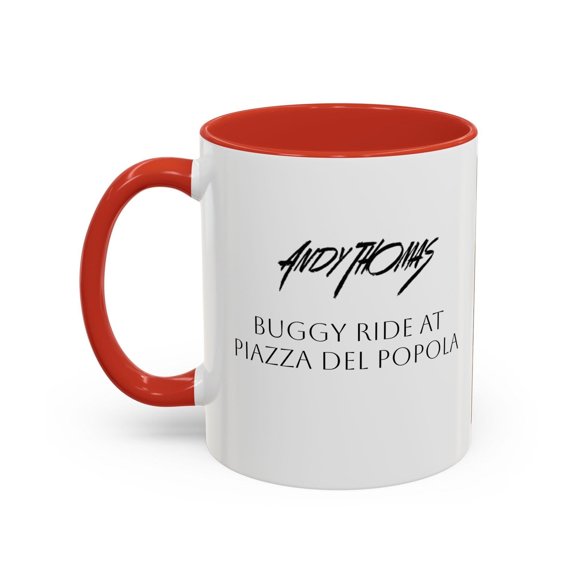 Buggy Ride at Piazza del Popolo - Elegant Accented Coffee Mug - 11oz & 15oz - Italian Landscapes - Andy Thomas Designs