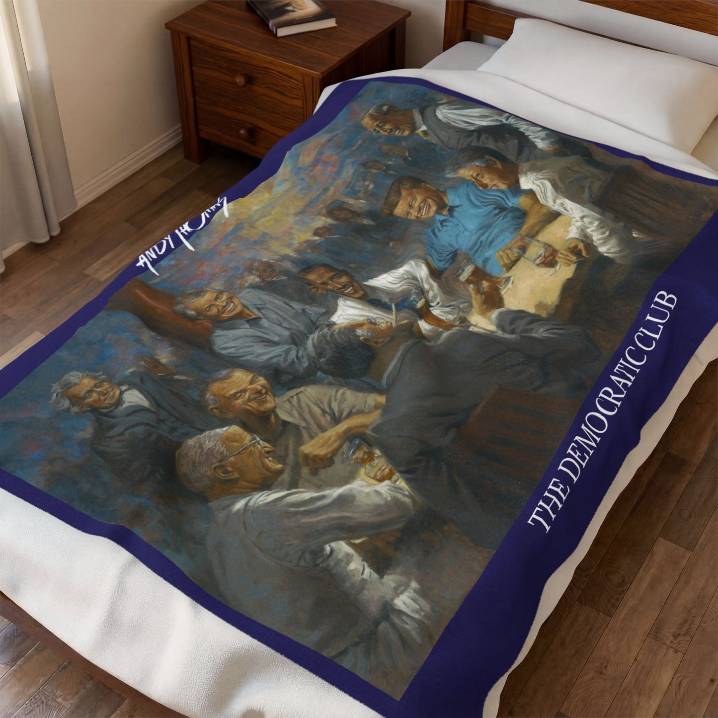The Democratic Club Full View - Velveteen Plush Blanket