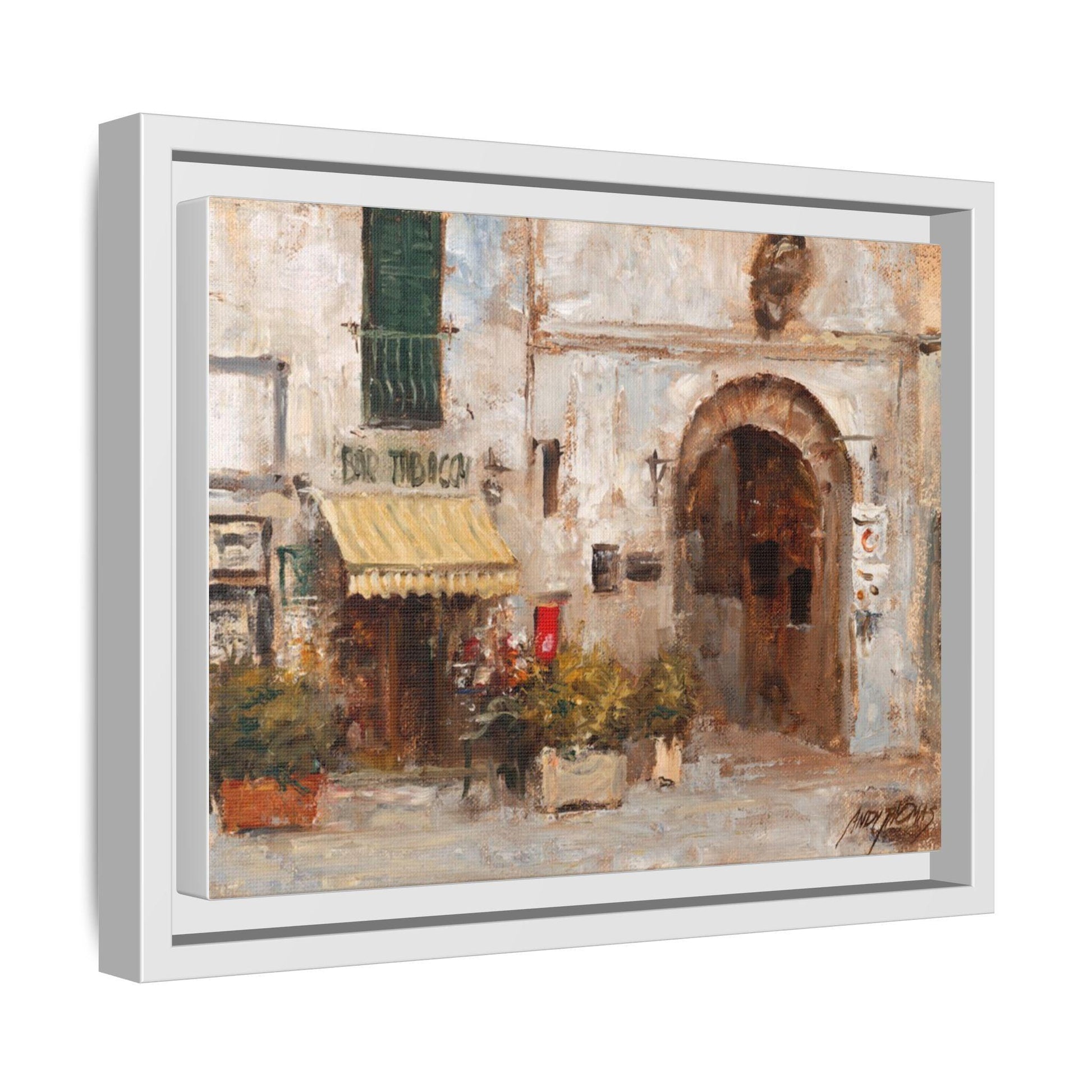 Scansano Tabacchi - Framed Matte Canvas Art - Colorful Italian Tobacco Bar - Andy Thomas Designs