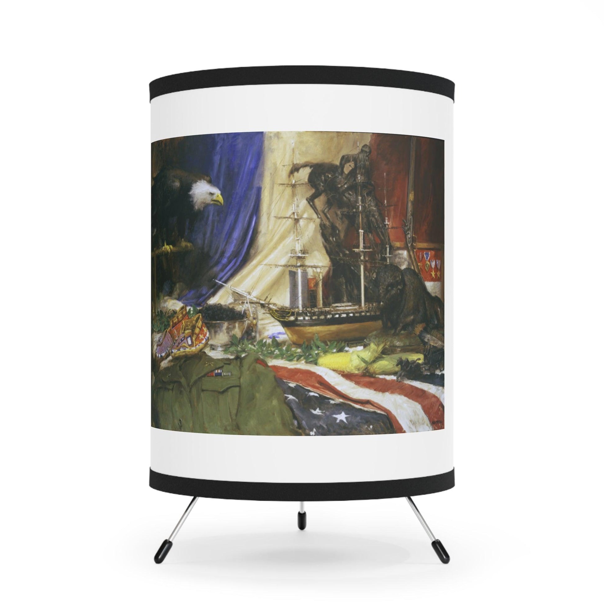 Tribute to America | Patriotic Art Tripod Lamp with Artistic Shade - Andy Thomas Designs