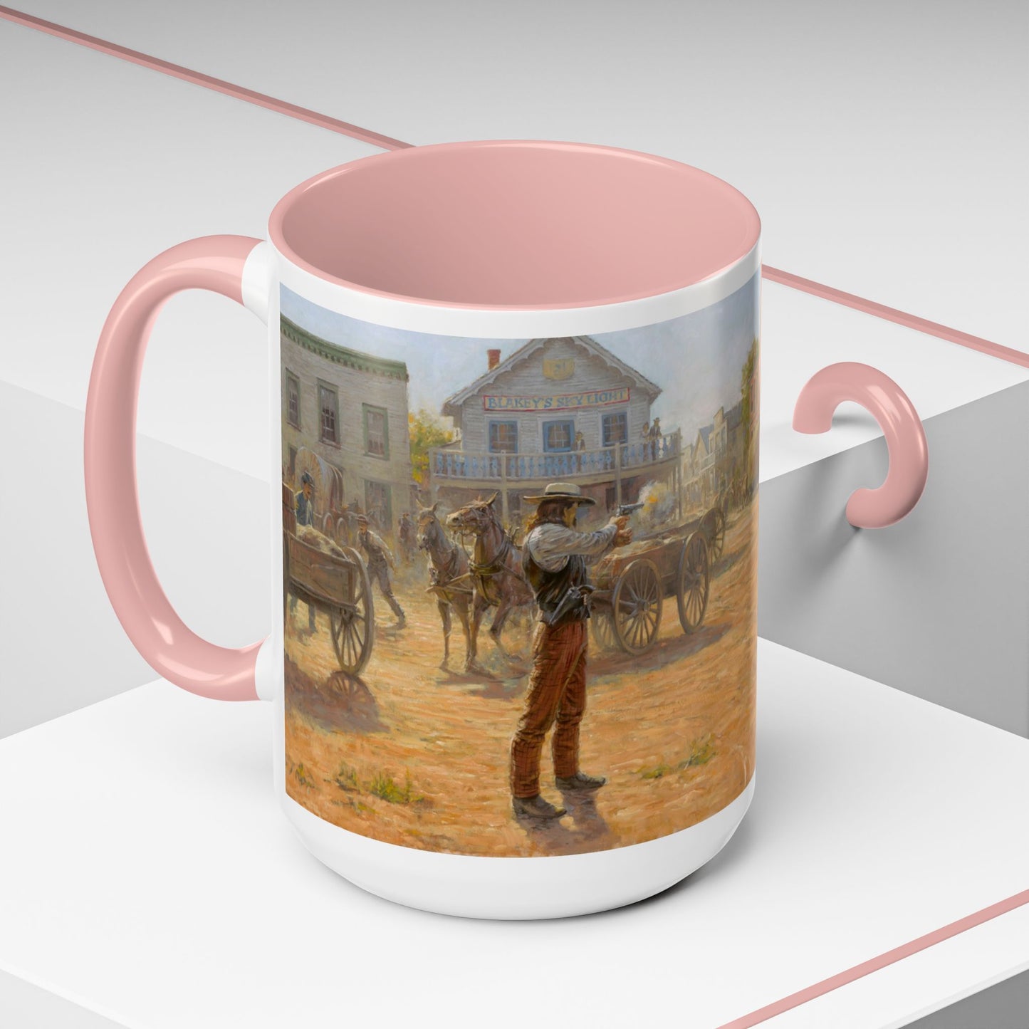 Wild Bill Hickok vs Dave Tutt | Rustic Western Accent Coffee Mug - Vintage Scene, Ideal Gift for Coffee Lovers