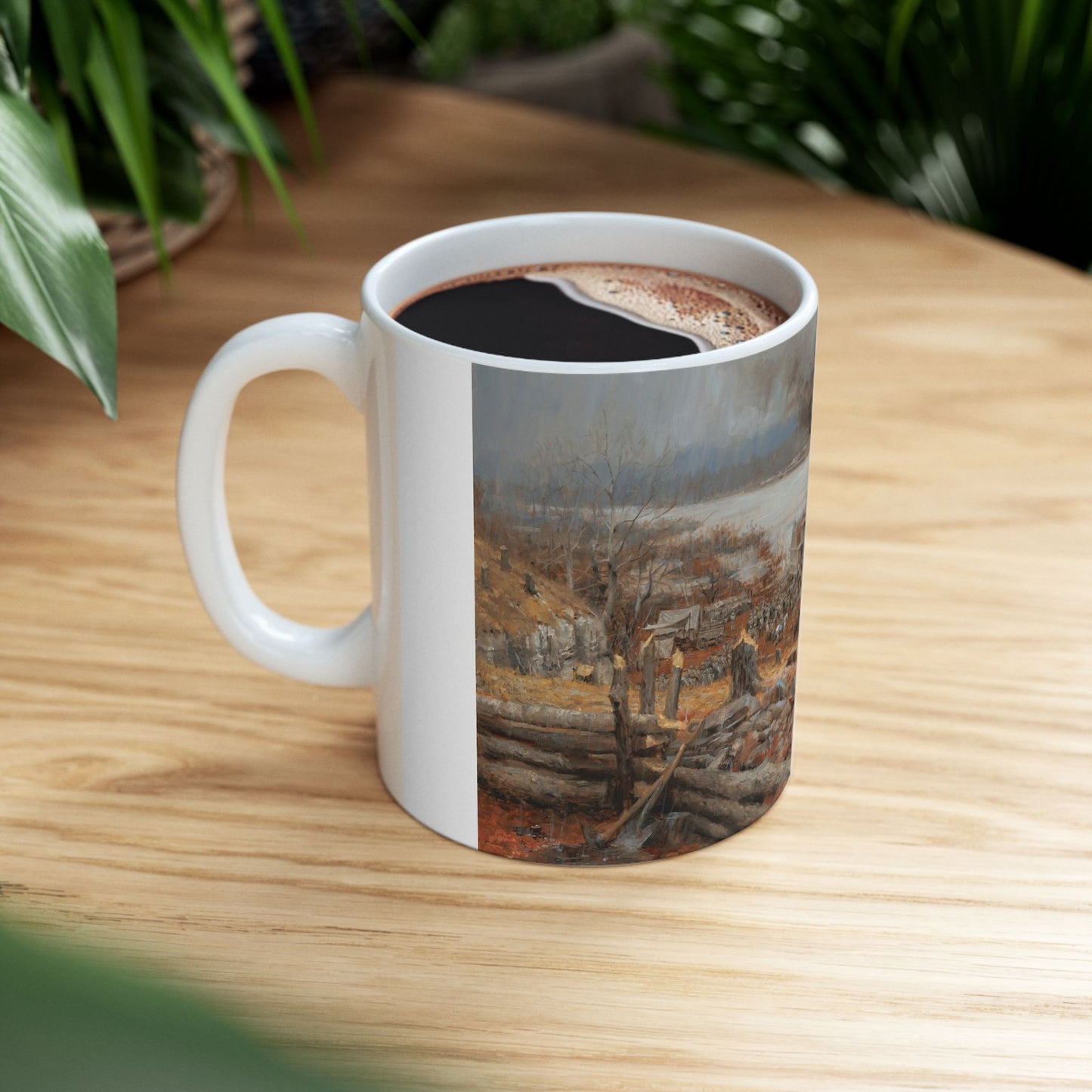 An Unfinished Fort - Ceramic Mug with Fort Henry Civil War Design.