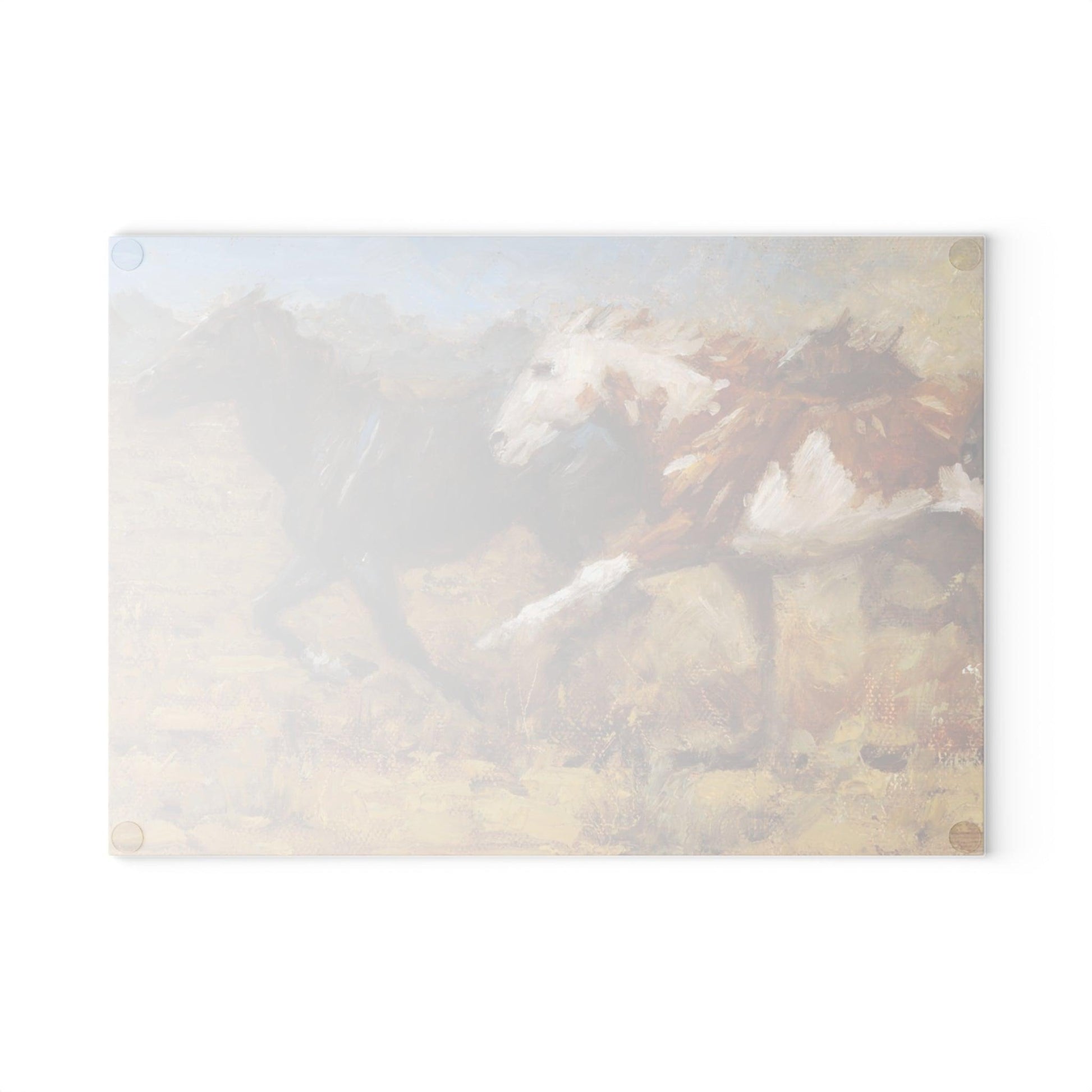 Freedom - Wild Horse Glass Cutting Board | Rustic Kitchen Decor | Unique Gift for Horse Lovers - Andy Thomas Designs