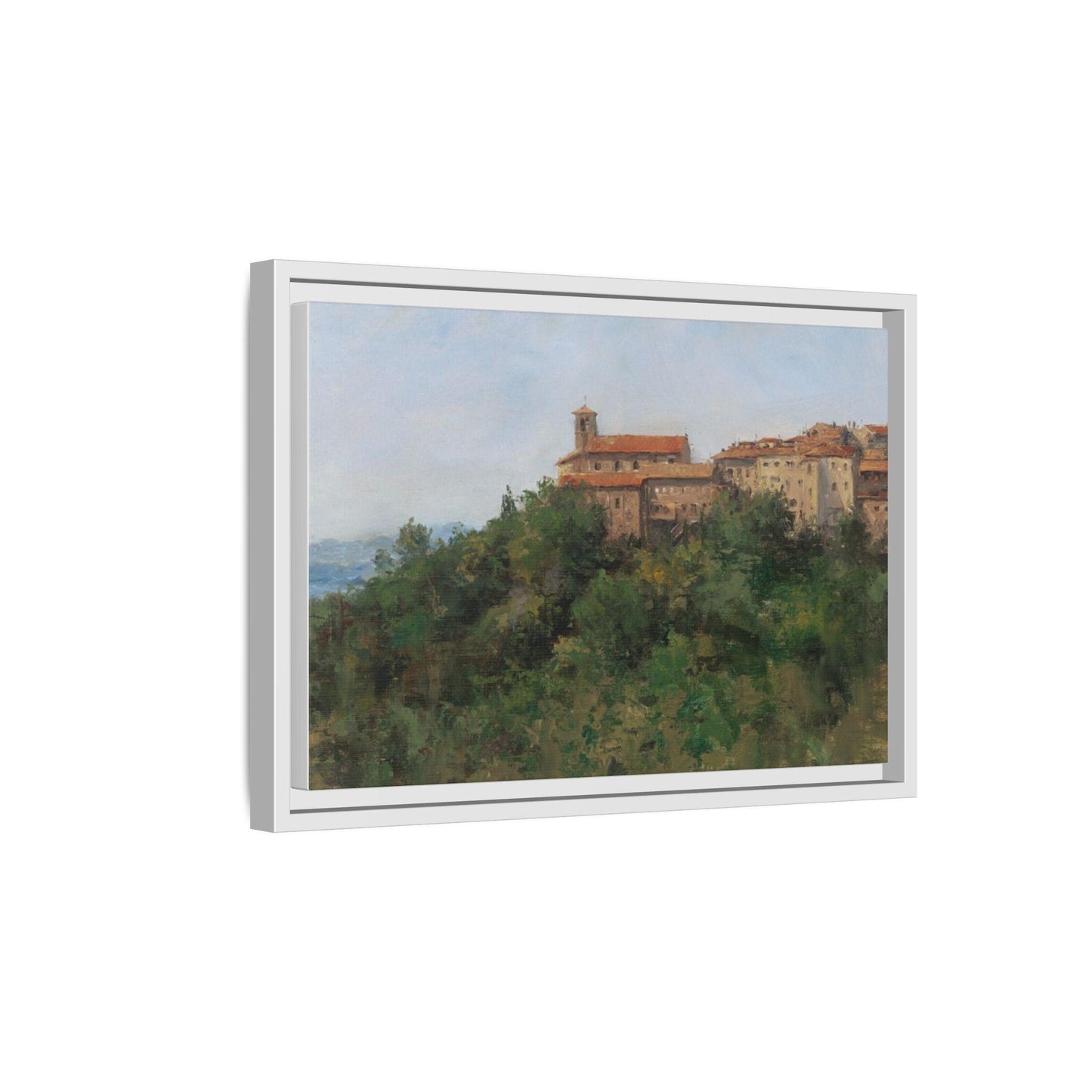 Hilltown Scansano - Framed Matte Canvas Art - Colorful Italian Landscape - Andy Thomas Designs